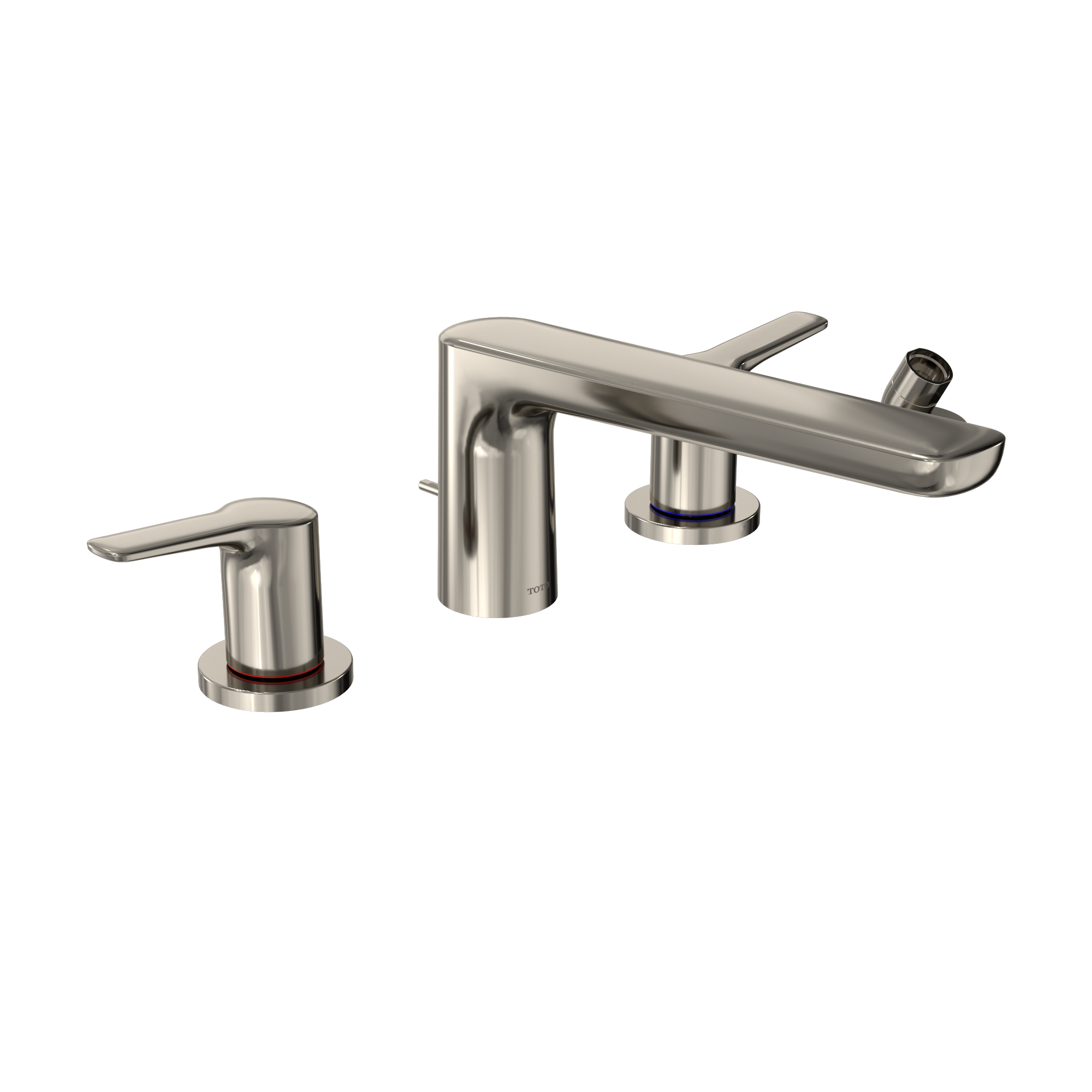 Alternate Image for TOTO GS Four-hole Deck-Mount Roman Tub Filler Trim with Handshower, Polished Nickel, Brass, TBG03202U#PN