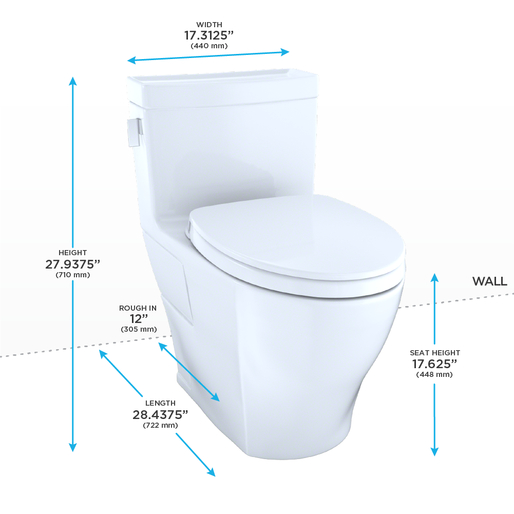 TOTO Legato WASHLET+ One-Piece Elongated 1.28 GPF Universal Height Skirted Toilet with CEFIONTECT, Cotton White, Vitreous China, MS624124CEFG#01