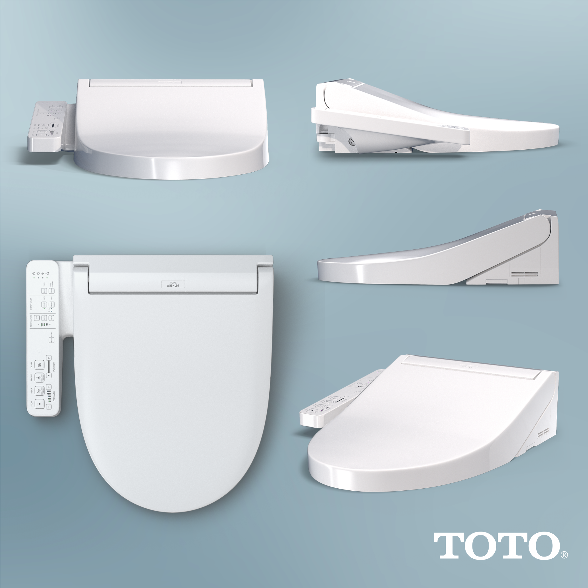 Alternate Image for TOTO WASHLET KC2 Electronic Bidet Toilet Seat with Heated Seat and SoftClose Lid, Round, Cotton White, Plastic, SW3023#01