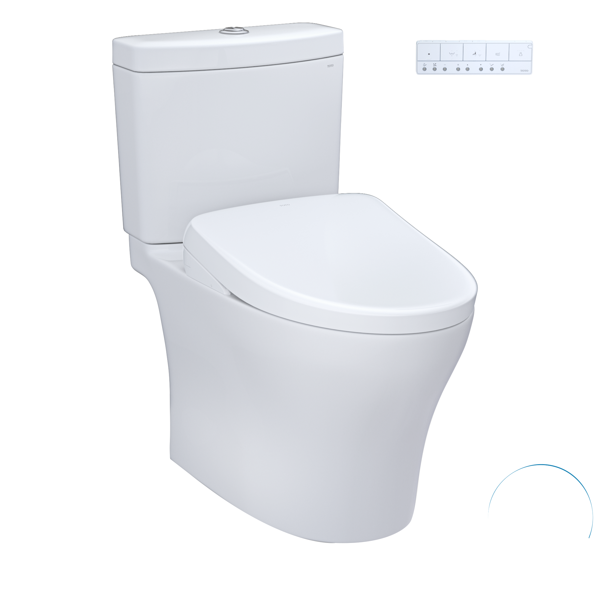 TOTO WASHLET+ Aquia IV Two-Piece Elongated Dual Flush 1.28 and 0.9 GPF Toilet with Auto Flush S7 Contemporary Bidet Seat, Cotton White, Vitreous China|Plastic, MW4464726CEMGNA#01