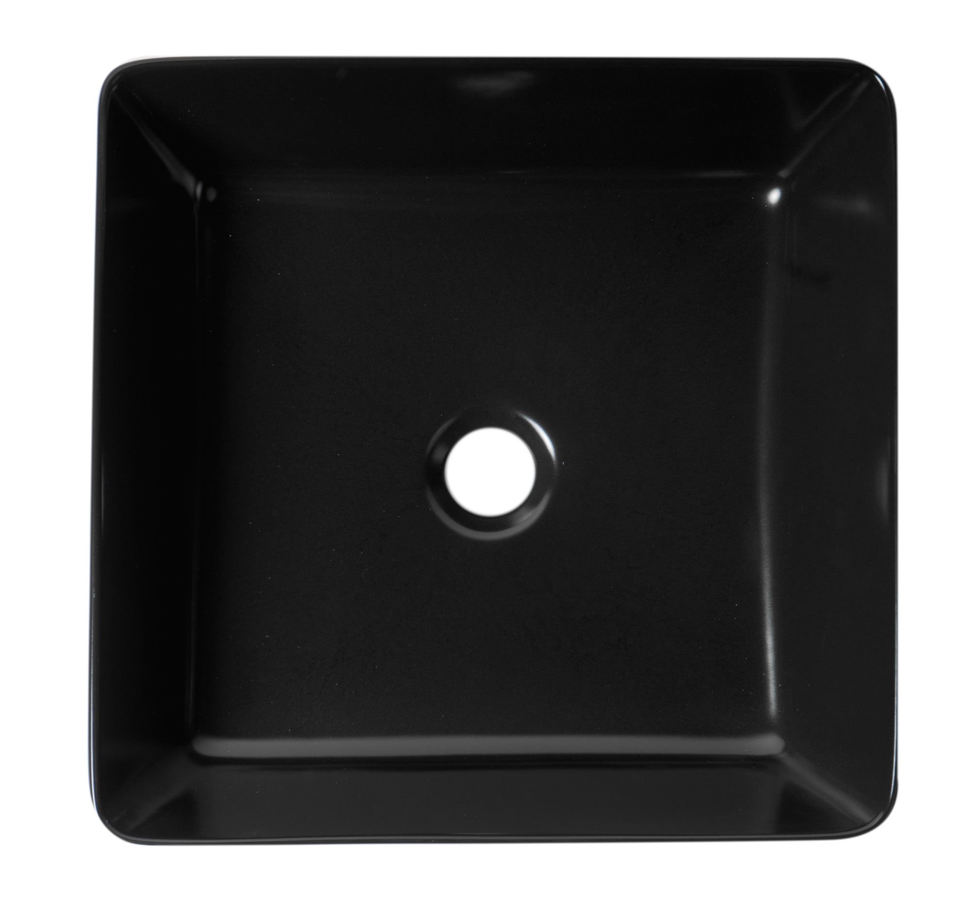 Alternate Image for ALFI brand 15.13" x 15.13" Square Above Mount Porcelain Bathroom Sink, Black Matte, No Faucet Hole, ABC903-BM