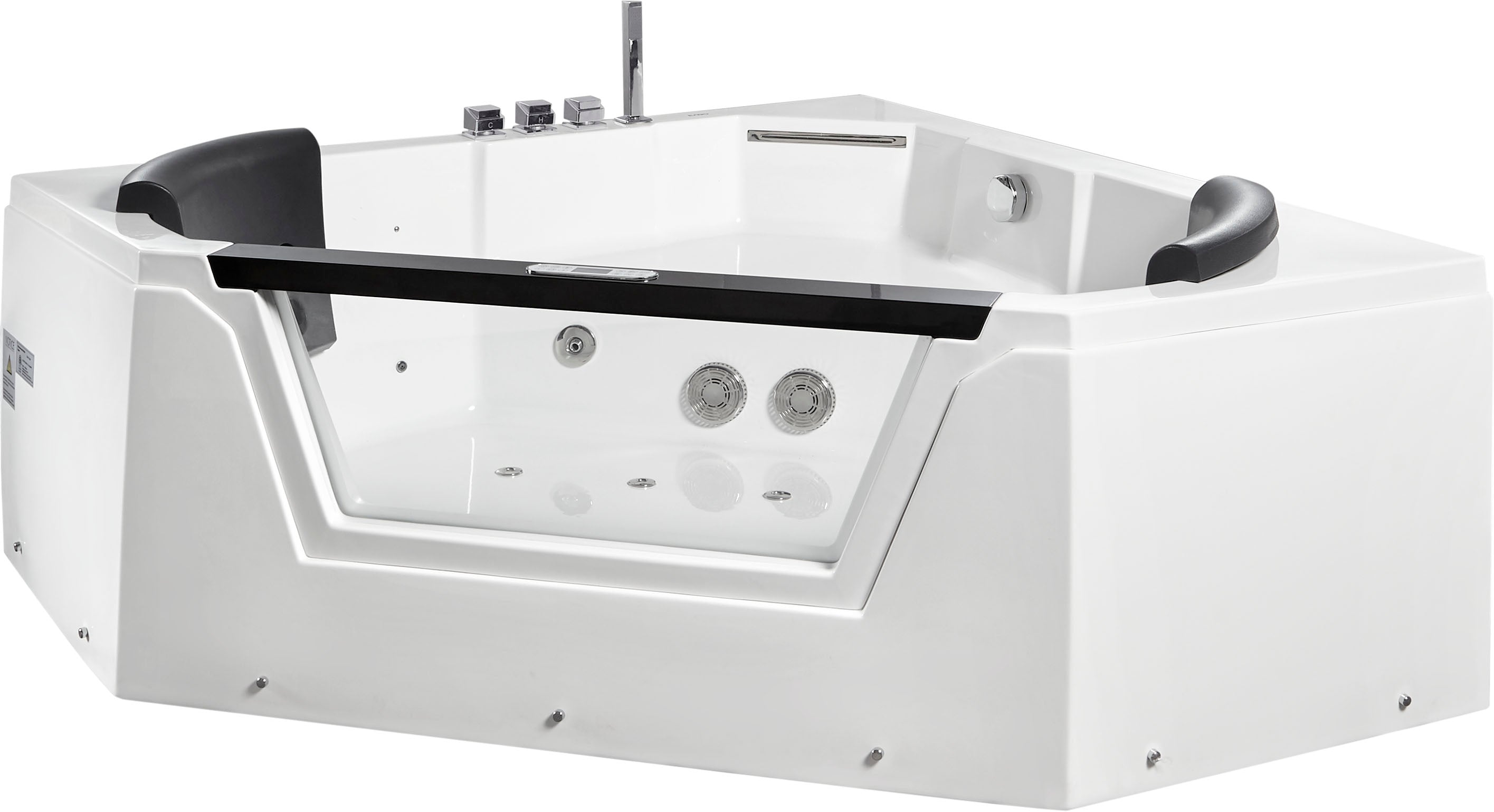 Alternate Image for Eago 59" Acrylic Corner Neo-angle Round Bathtub, White, AM156ETL