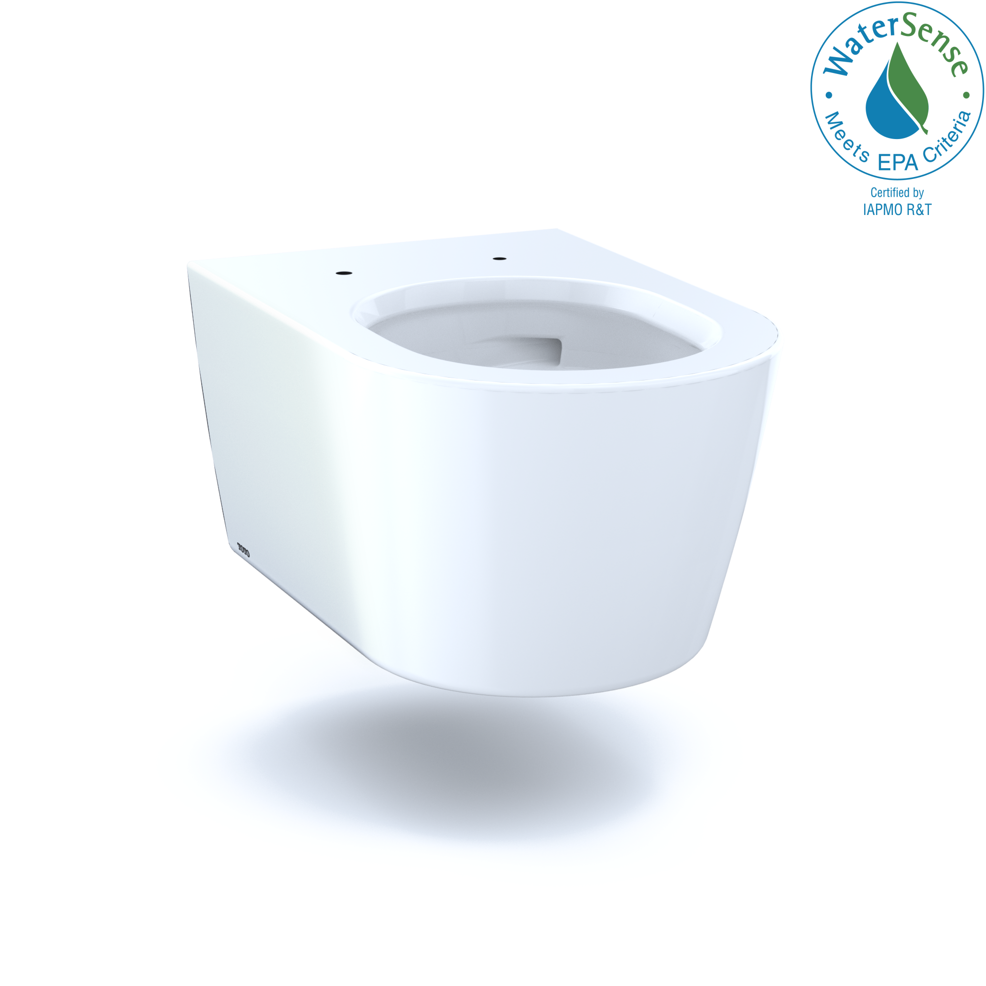 Alternate Image for TOTO RP Wall-Hung Contemporary D-Shape Dual Flush 1.28 and 0.9 GPF Toilet with CEFIONTECT, Cotton White, Vitreous China, CT447CFG#01