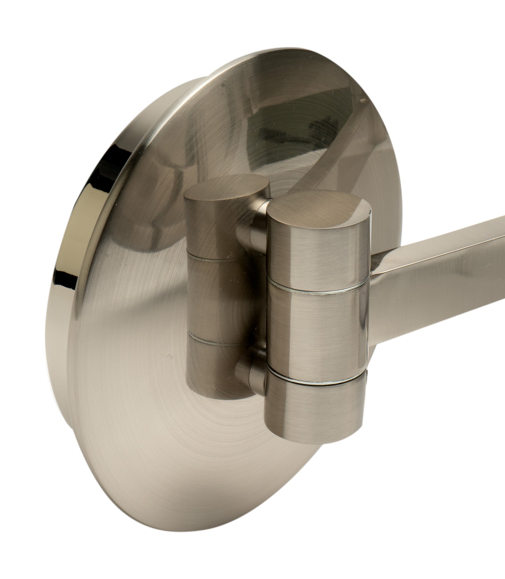 Alternate Image for ALFI brand ABM9WLED-BN Brushed Nickel Wall Mount Round 9" 5x Magnifying Cosmetic Mirror with Light