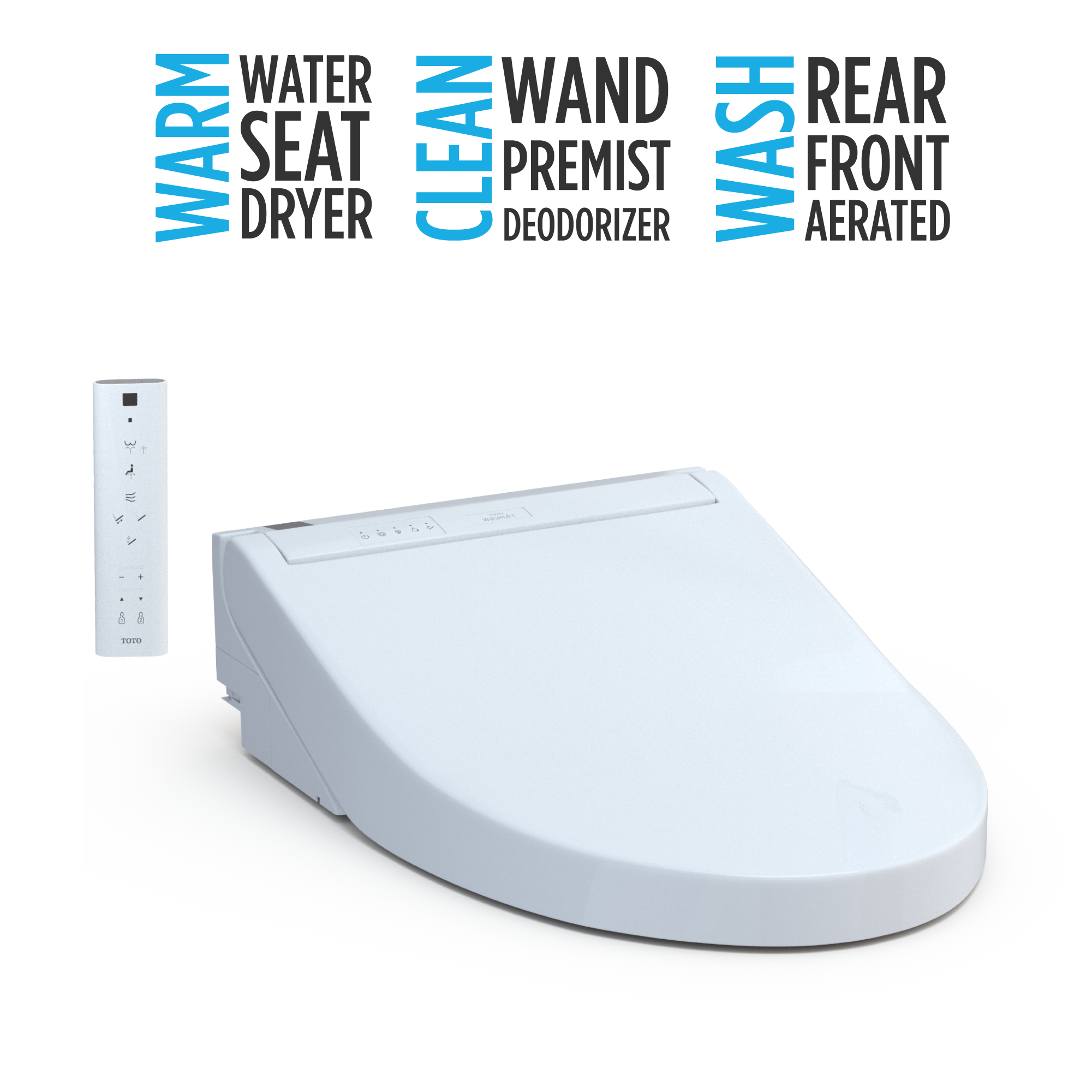 Alternate Image for TOTO WASHLET C5 Electronic Bidet Toilet Seat with PREMIST and EWATER+ Wand Cleaning, Round, Cotton White, Plastic, SW3083#01