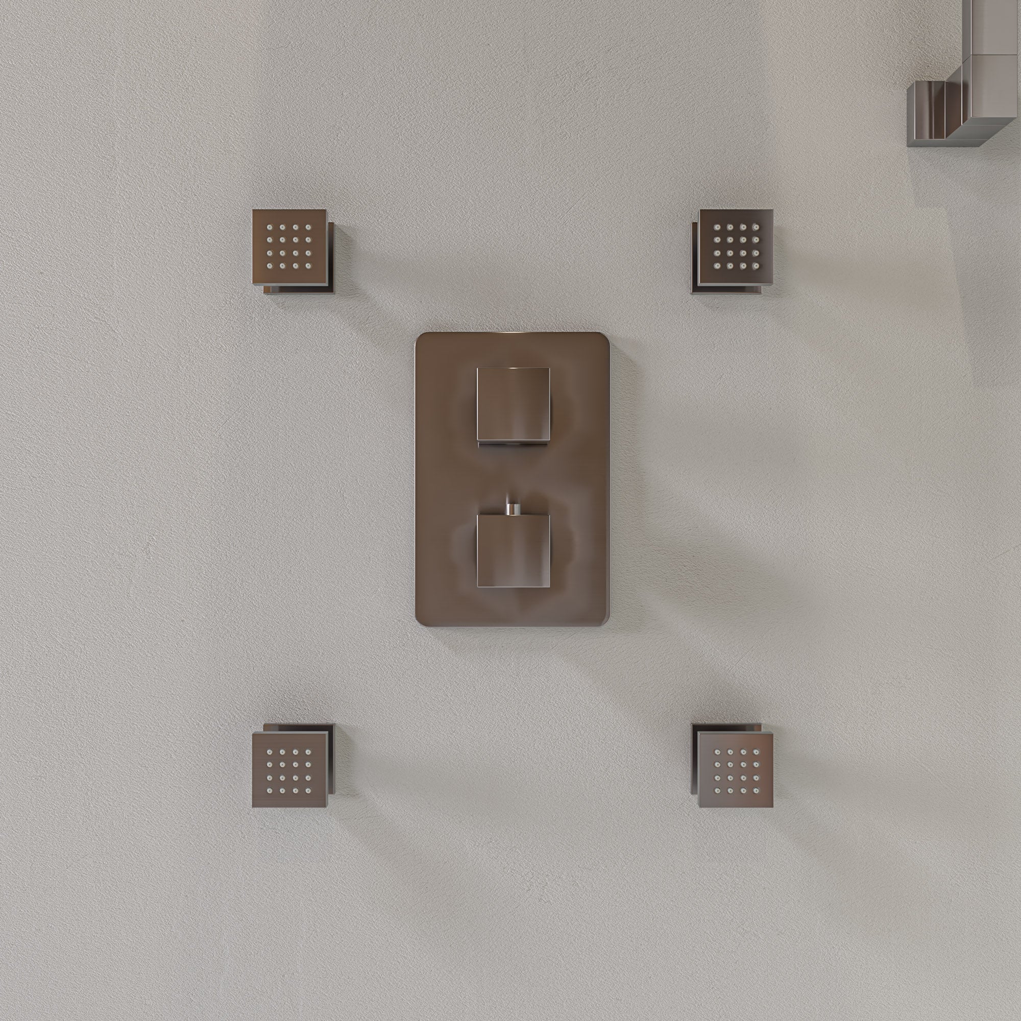 Alternate Image for ALFI brand AB2287-BN Brushed Nickel 3 Way Thermostatic Shower Set with Body Sprays, Brass