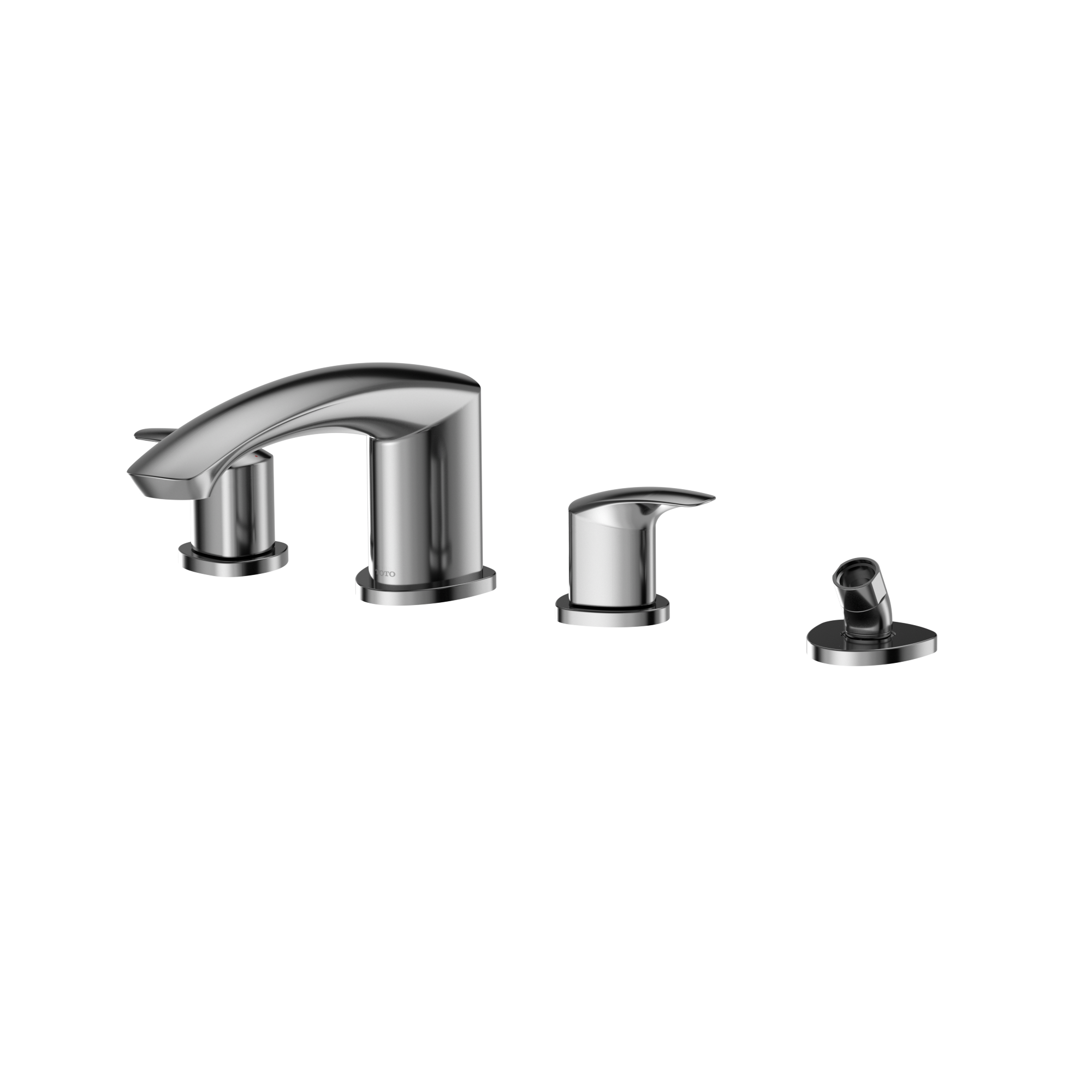 Alternate Image for TOTO GM Two-Handle Deck-Mount Roman Tub Filler Trim with Handshower, Polished Chrome, Brass, TBG09202U#CP