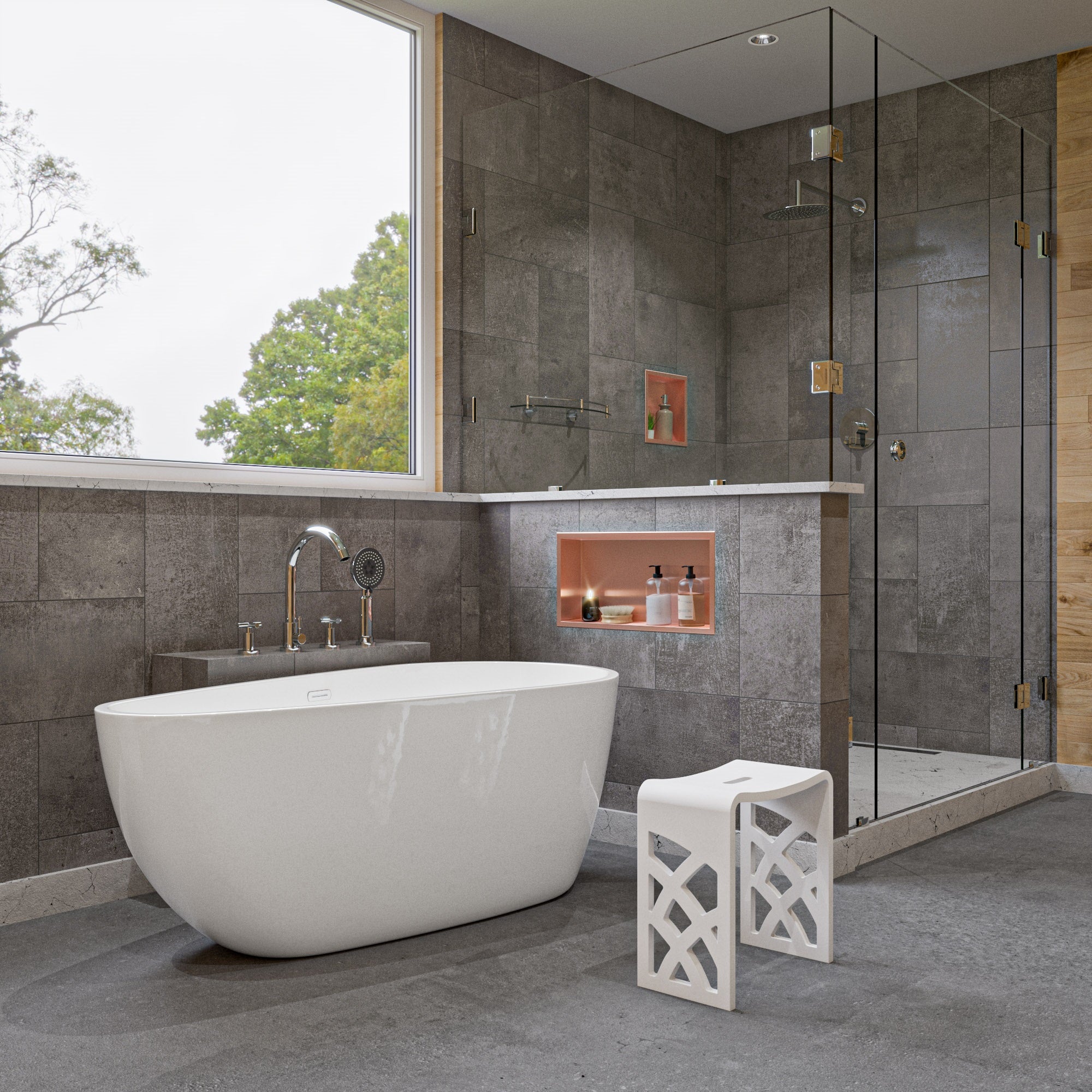 Alternate Image for ALFI brand 59" Acrylic Free Standing Oval Soaking Bathtub, White, AB8861