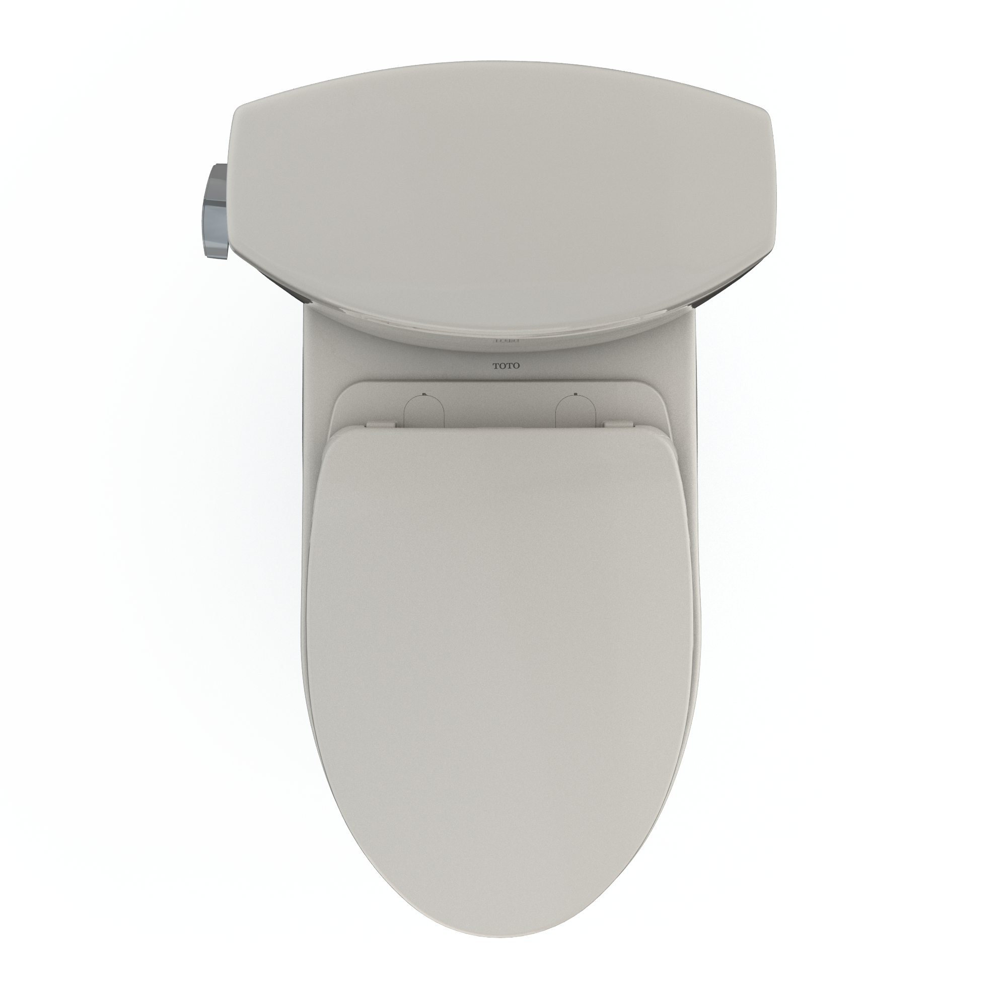 Alternate Image for TOTO Drake II Two-Piece Elongated 1.28 GPF Universal Height Toilet with CEFIONTECT and SS124 SoftClose Seat, WASHLET+ Ready, Sedona Beige, Vitreous China|Plastic, MS454124CEFG#12