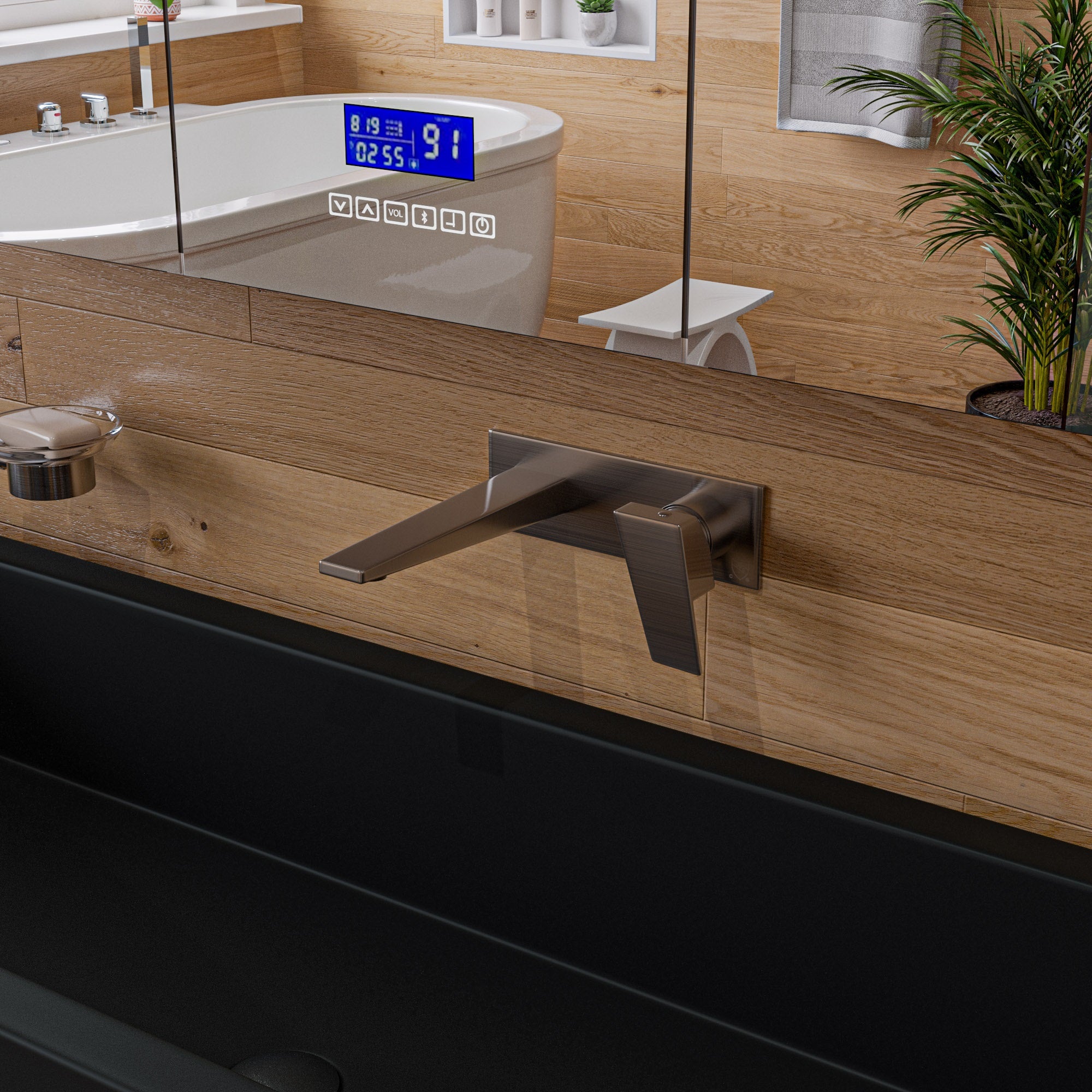 Alternate Image for ALFI Brushed Nickel Wall Mounted Bathroom Faucet, AB1472-BN