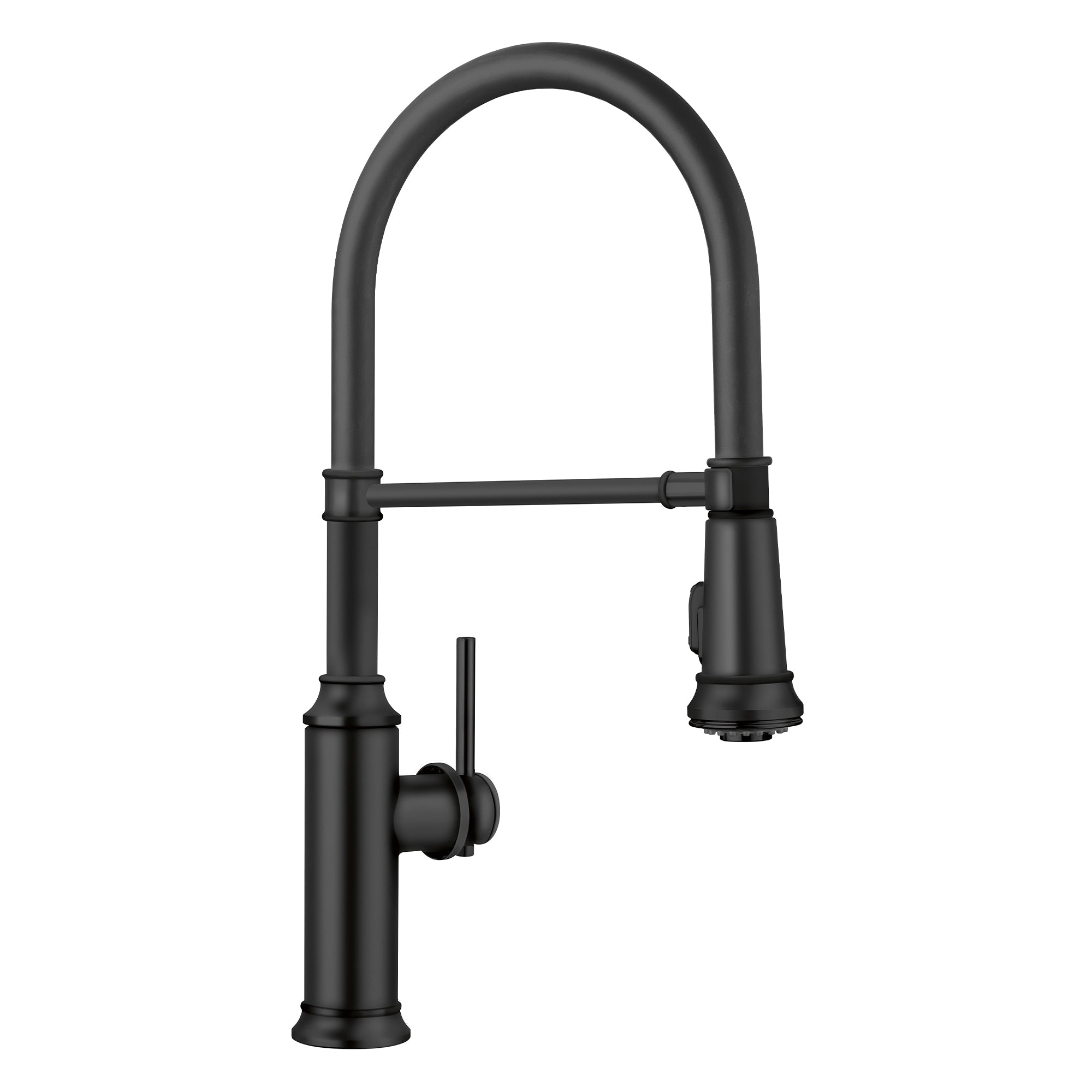 Blanco Empressa Semi-Pro Pull-Down Dual-Spray Kitchen Faucet, Matte Black, 1.5 GPM, Brass, 443022