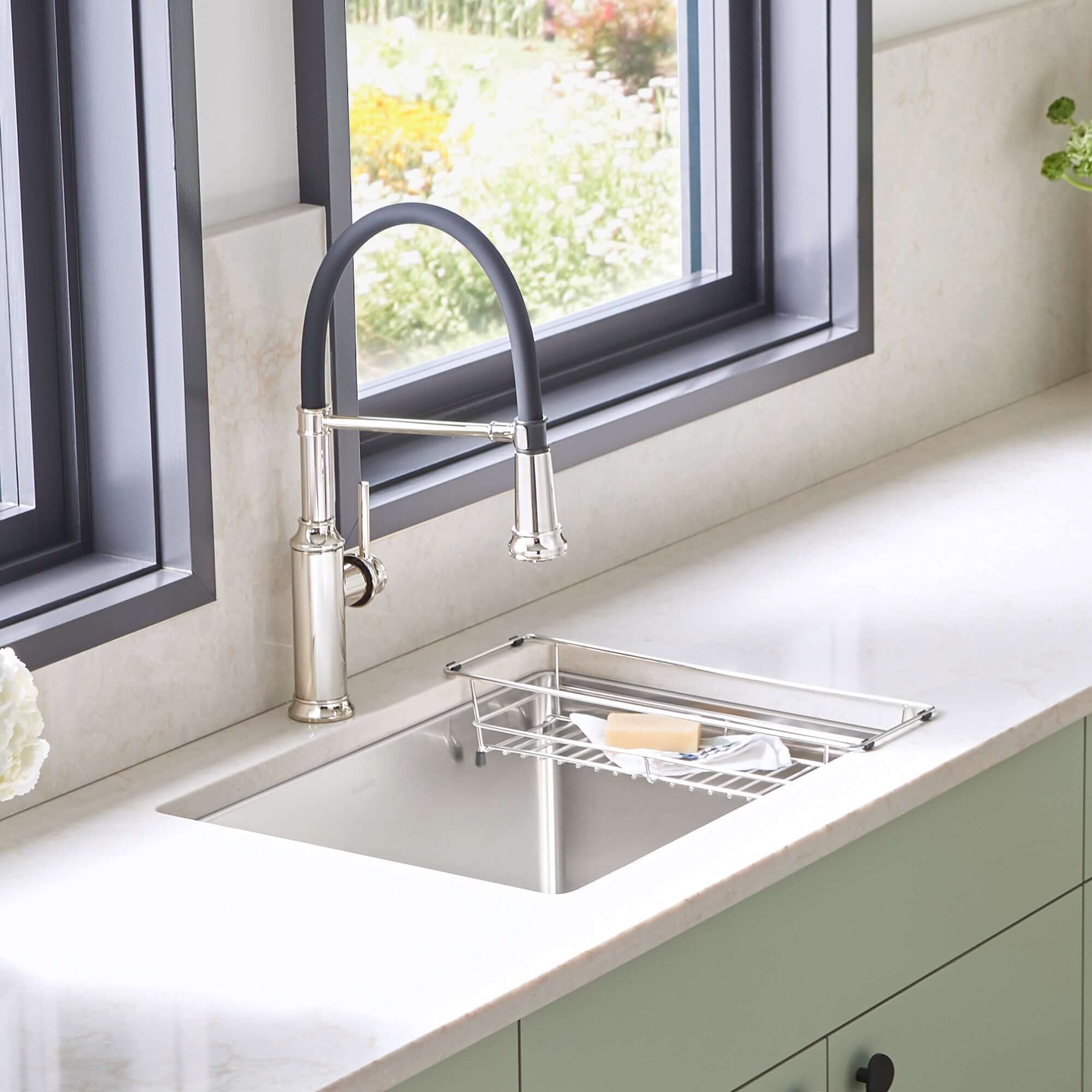Alternate Image for Blanco Quatrus 25" Drop In/Topmount Stainless Steel Laundry Sink, Satin Polish, 18 Gauge, 1 Faucet Hole, 443151