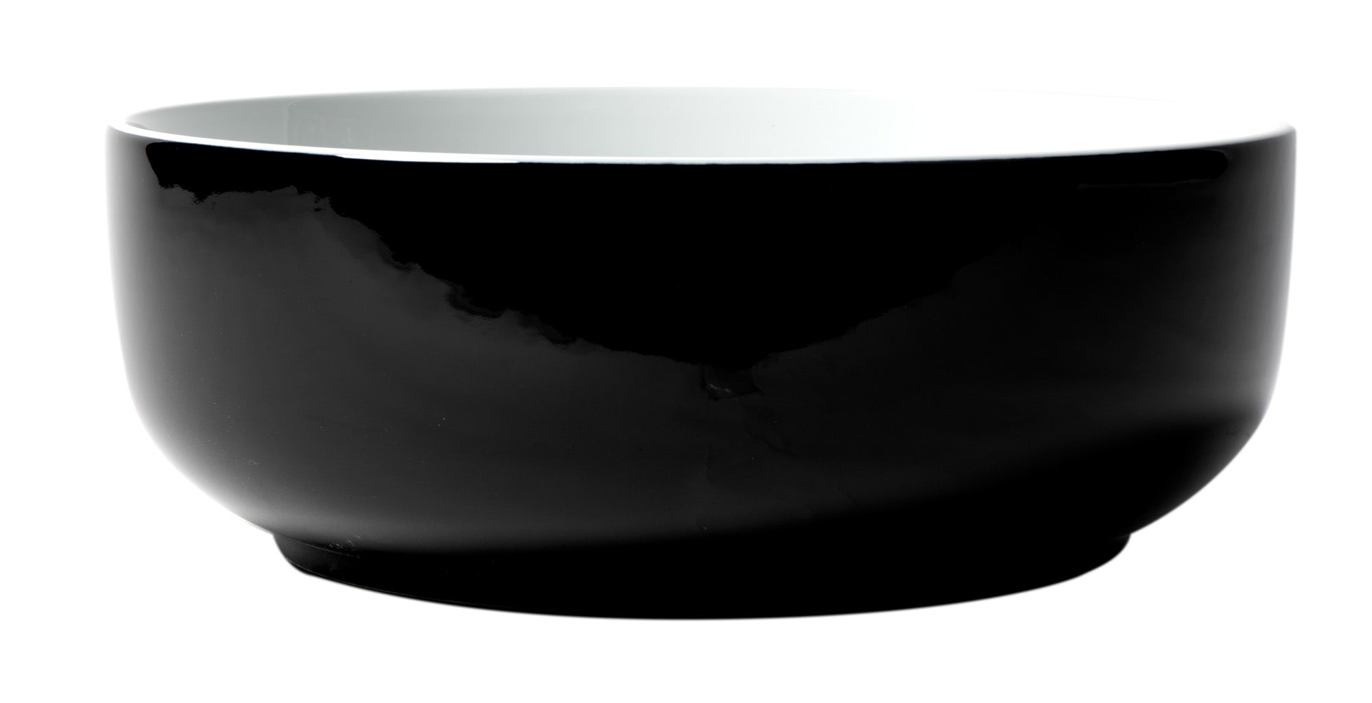 Alternate Image for ALFI brand 15.5" x 15.5" Round Above Mount Porcelain Bathroom Sink, Black & White, No Faucet Hole, ABC908