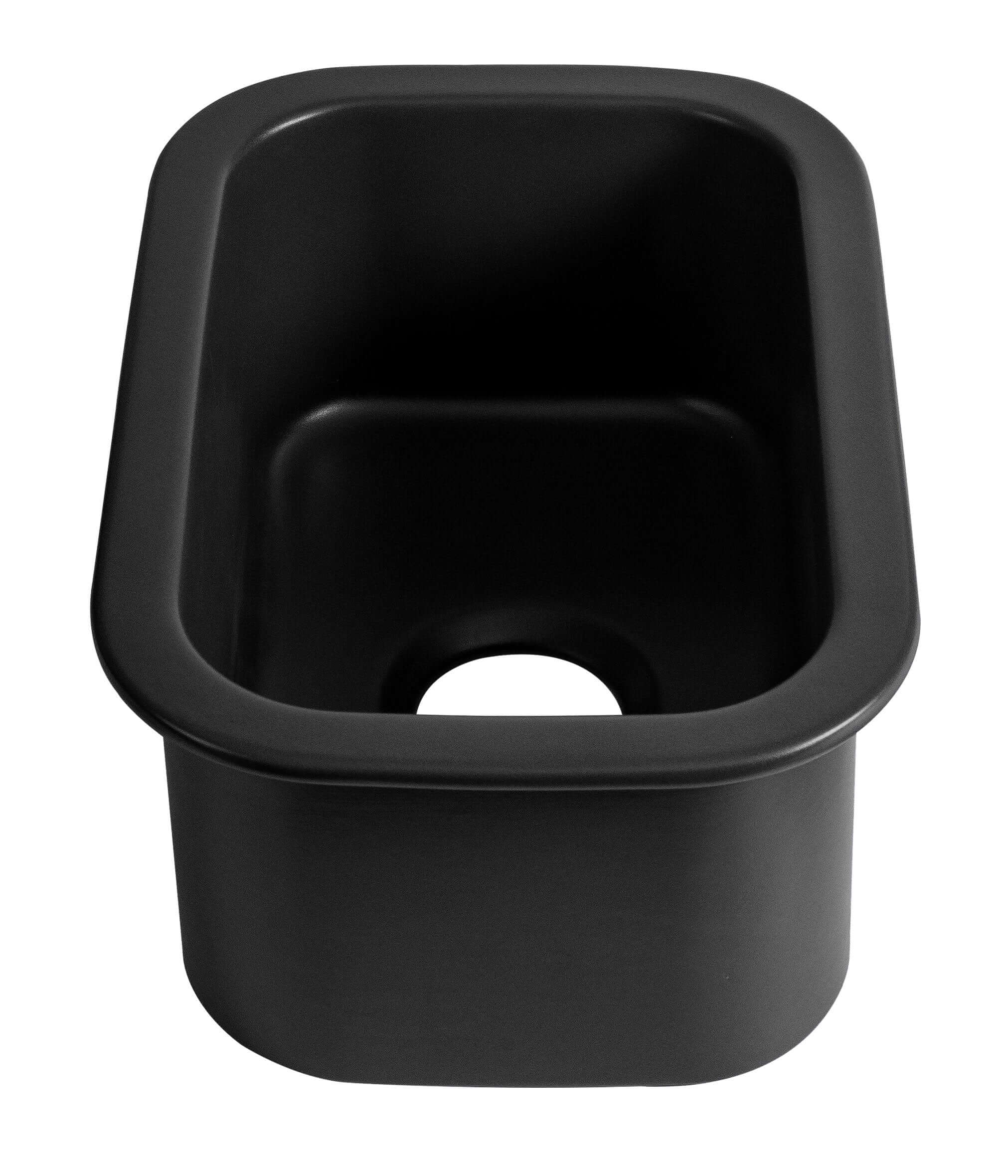 ALFI brand 19 rectangle fireclay bar/prep sink black matte product image