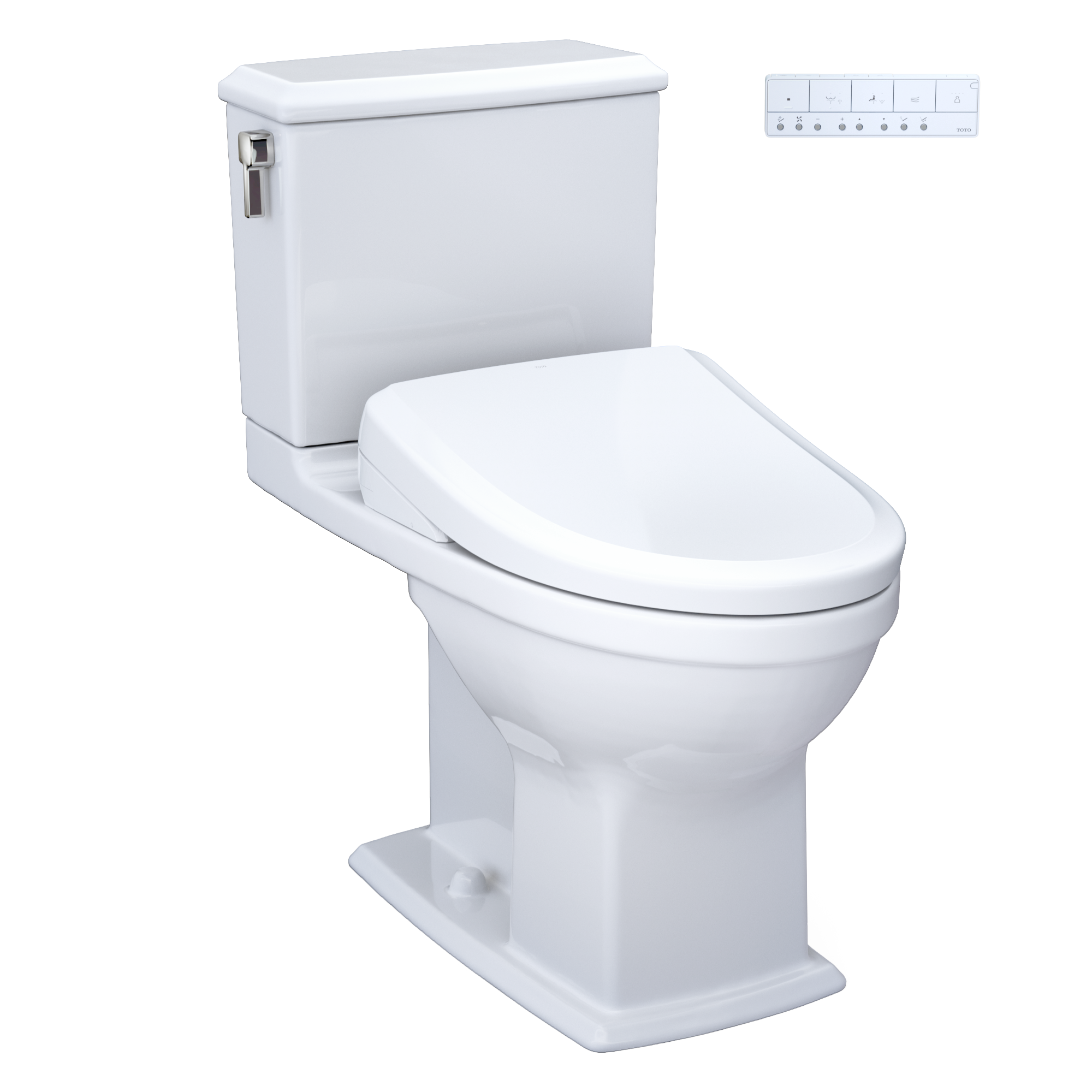 TOTO WASHLET+ Connelly Two-Piece Elongated Dual Flush 1.28 and 0.9 GPF Toilet and Classic WASHLET S7 Classic Bidet Seat, Cotton White, Vitreous China|Plastic, MW4944724CEMFG#01