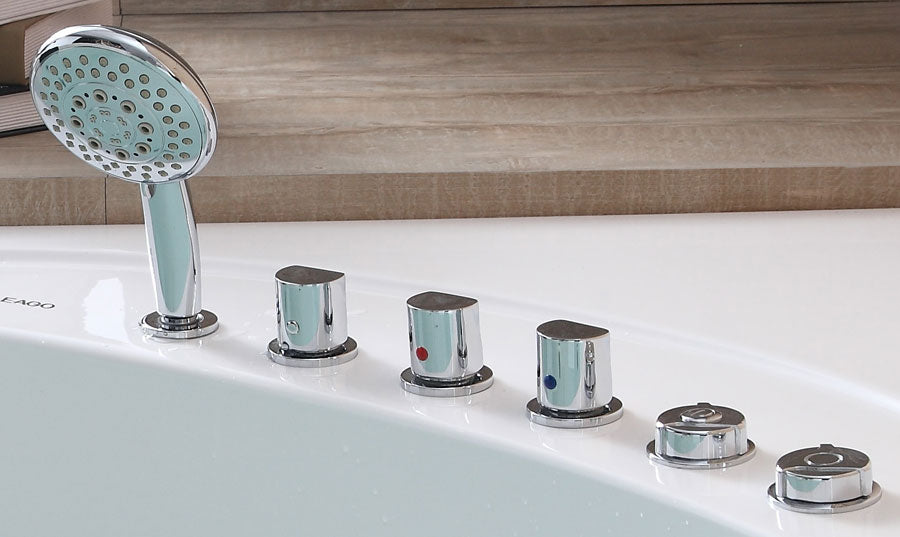 Alternate Image for Eago 59" Acrylic Corner Neo-angle Round Bathtub, White, AM200