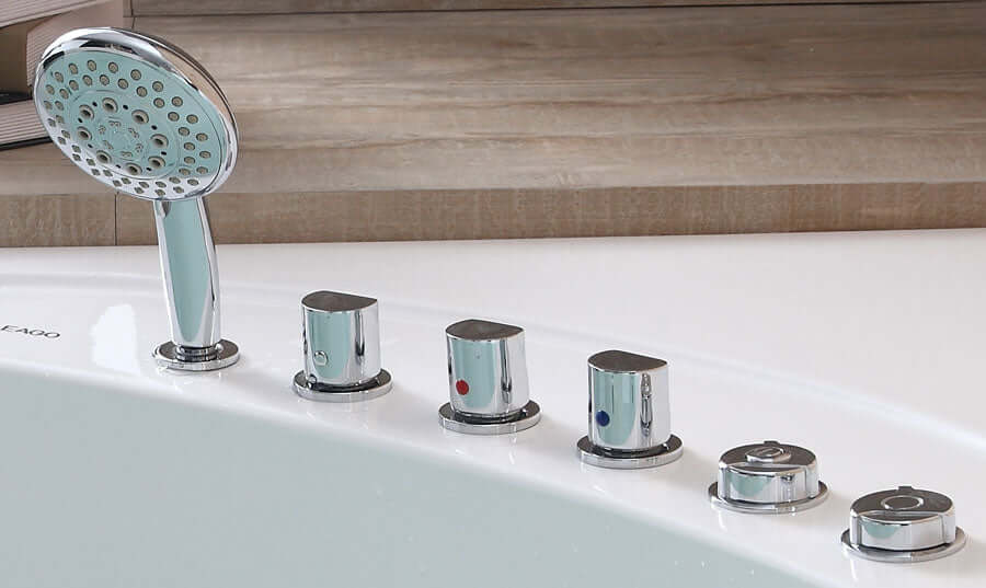Alternate Image for Eago 59" Acrylic Corner Neo-angle Round Bathtub, White, AM200