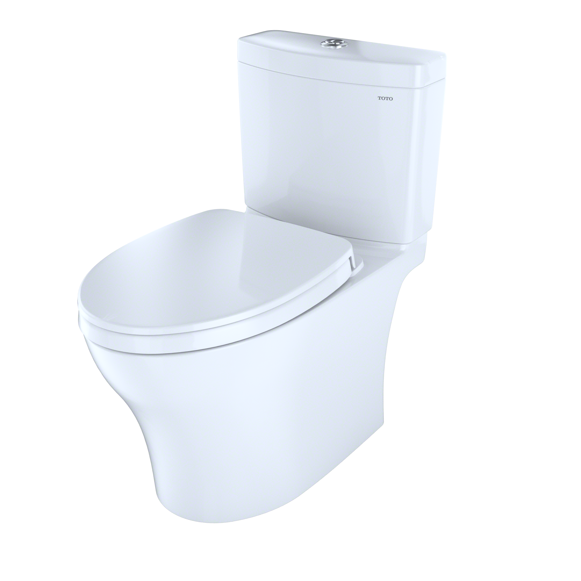Alternate Image for TOTO Aquia IV Two-Piece Elongated Dual Flush 1.28 and 0.9 GPF Universal Height Toilet with CEFIONTECT, WASHLET+ Ready, Cotton White, Vitreous China, MS446124CEMFGN#01