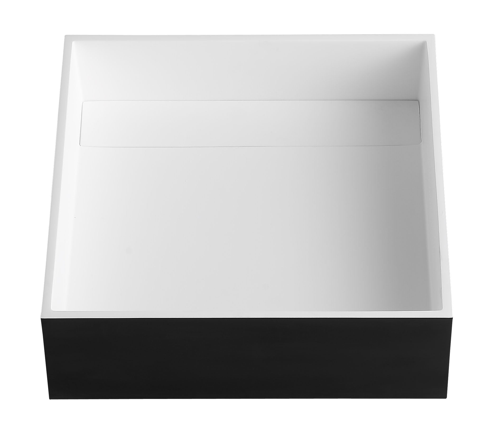 Alternative View of ALFI brand 15.13" x 15.13" Square Above Mount Resin Bathroom Sink, Black & White, No Faucet Hole, ABRS14SBM