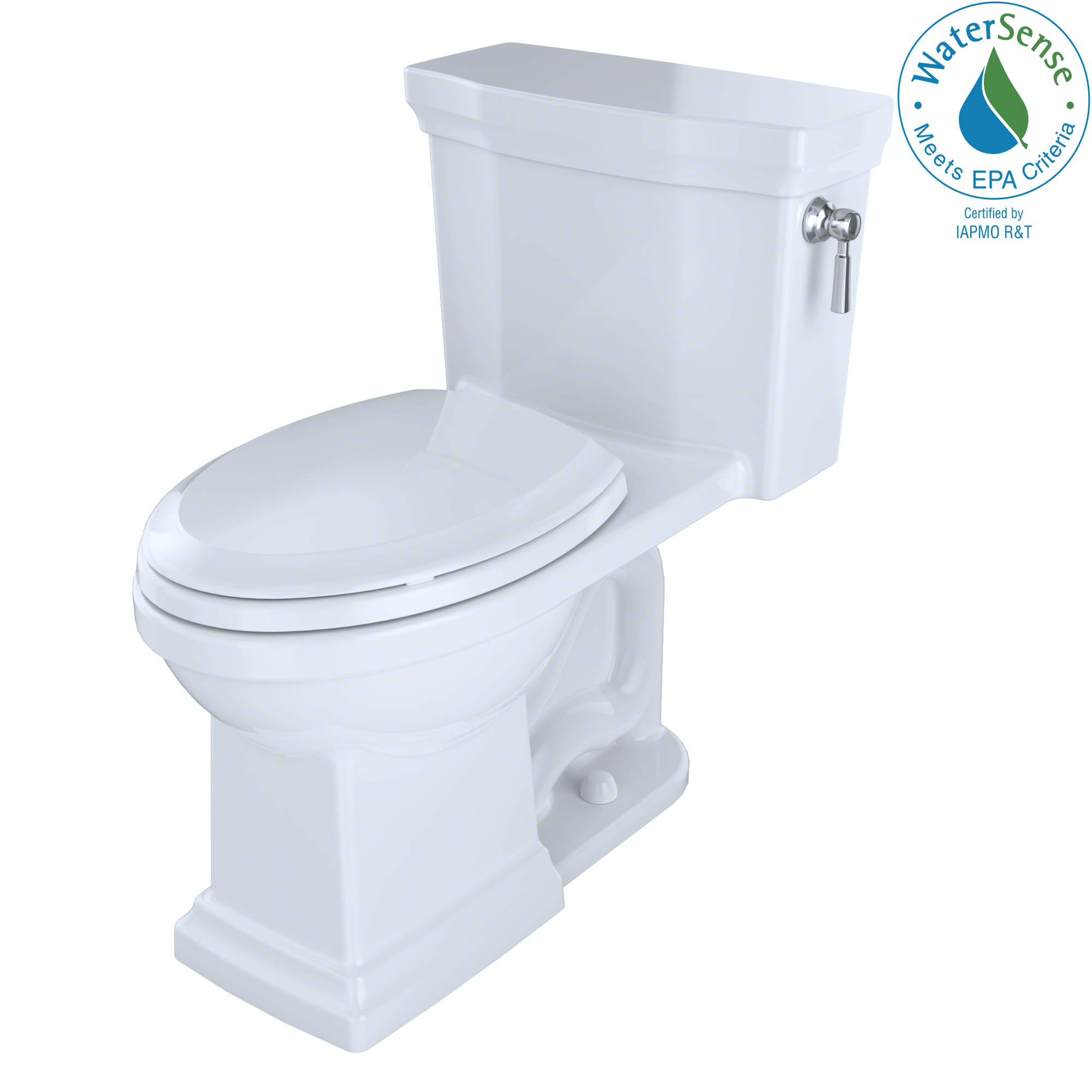 TOTO Promenade II 1G One-Piece Elongated 1.0 GPF Universal Height Toilet with CEFIONTECT and Right-Hand Trip Lever, Cotton White, Vitreous China, MS814224CUFRG#01