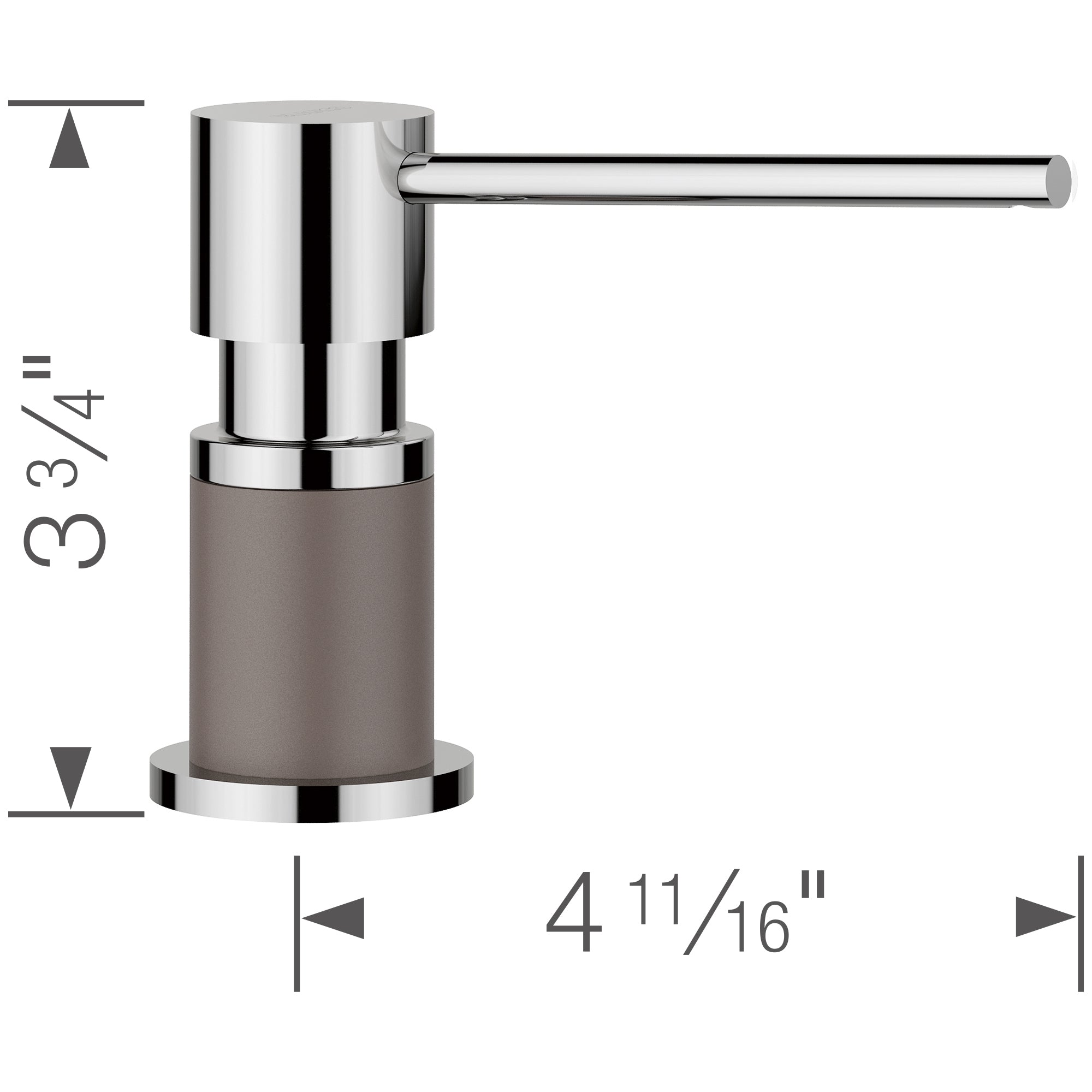 Alternate Image for Blanco Lato Soap Dispenser - Chrome/Volcano Gray, Brass, 443044