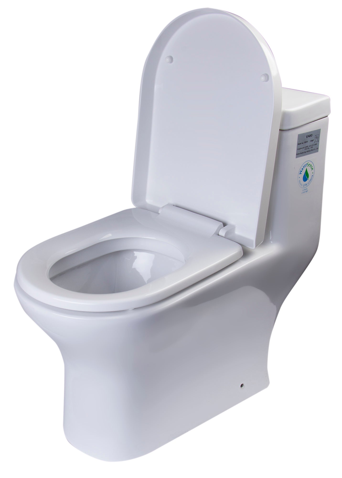 Alternate Image for EAGO Porcelain, White, TB353 Dual Flush One Piece Eco-Friendly High-Efficiency Low Flush Ceramic Toilet
