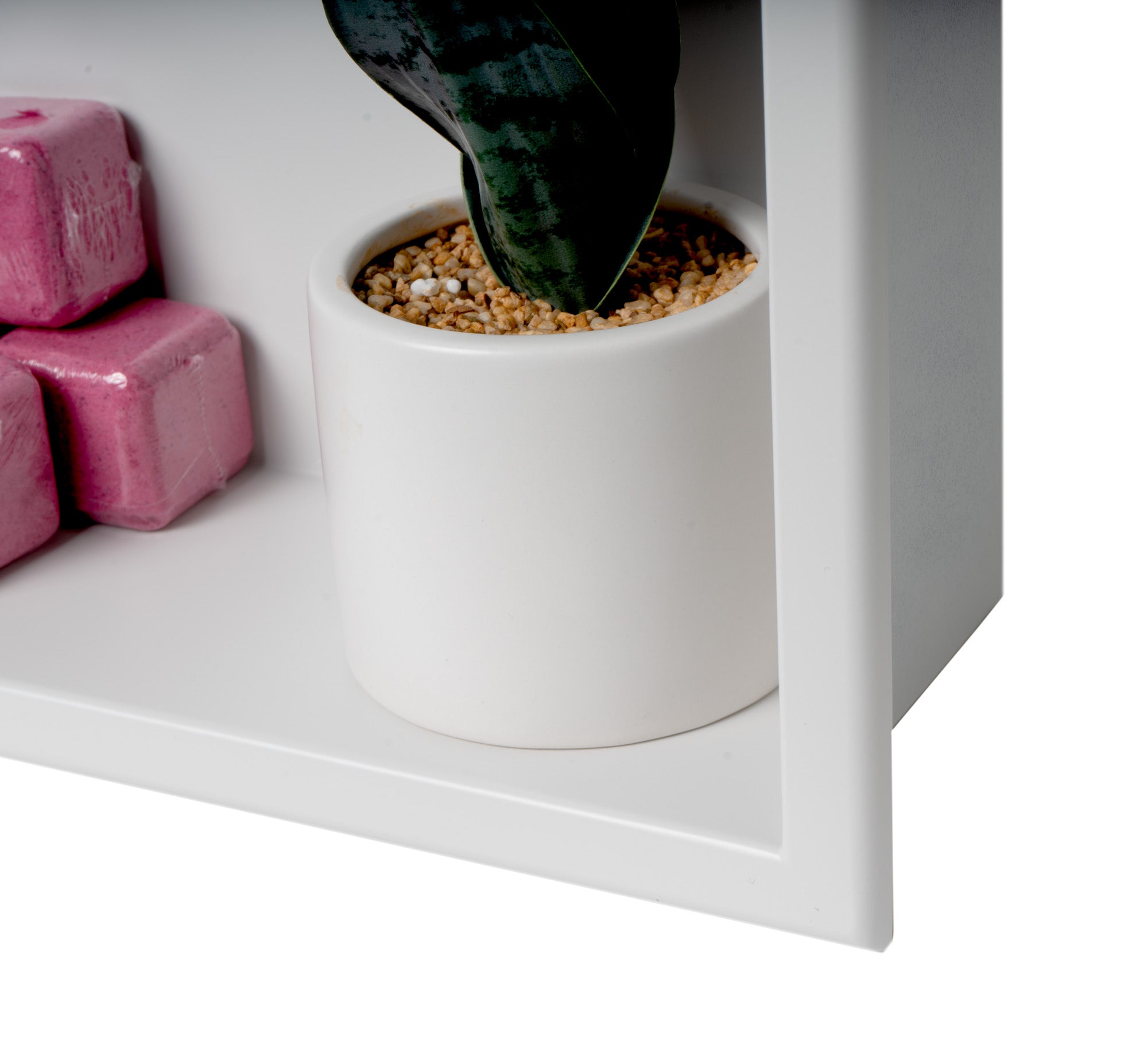 Alternate Image for ALFI brand ABNC2412-W 24 x 12 White Matte Stainless Steel Horizontal Single Shelf Bath Shower Niche, 20 Gauge