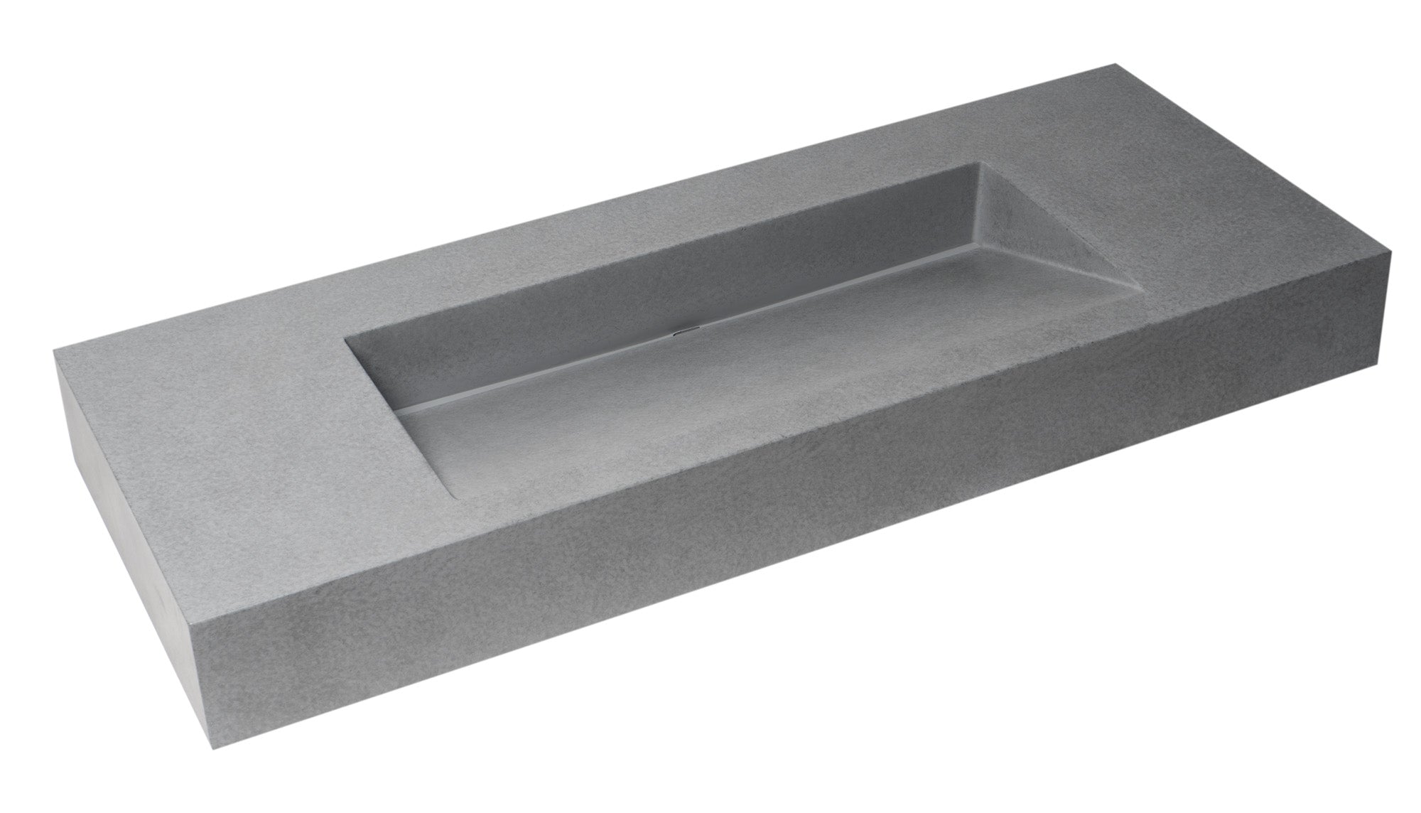 Alternate Image for ALFI brand 48" x 18.9" Rectangle Above Mount Concrete Bathroom Sink, Gray Matte, 1 Faucet Hole, ABCO48R