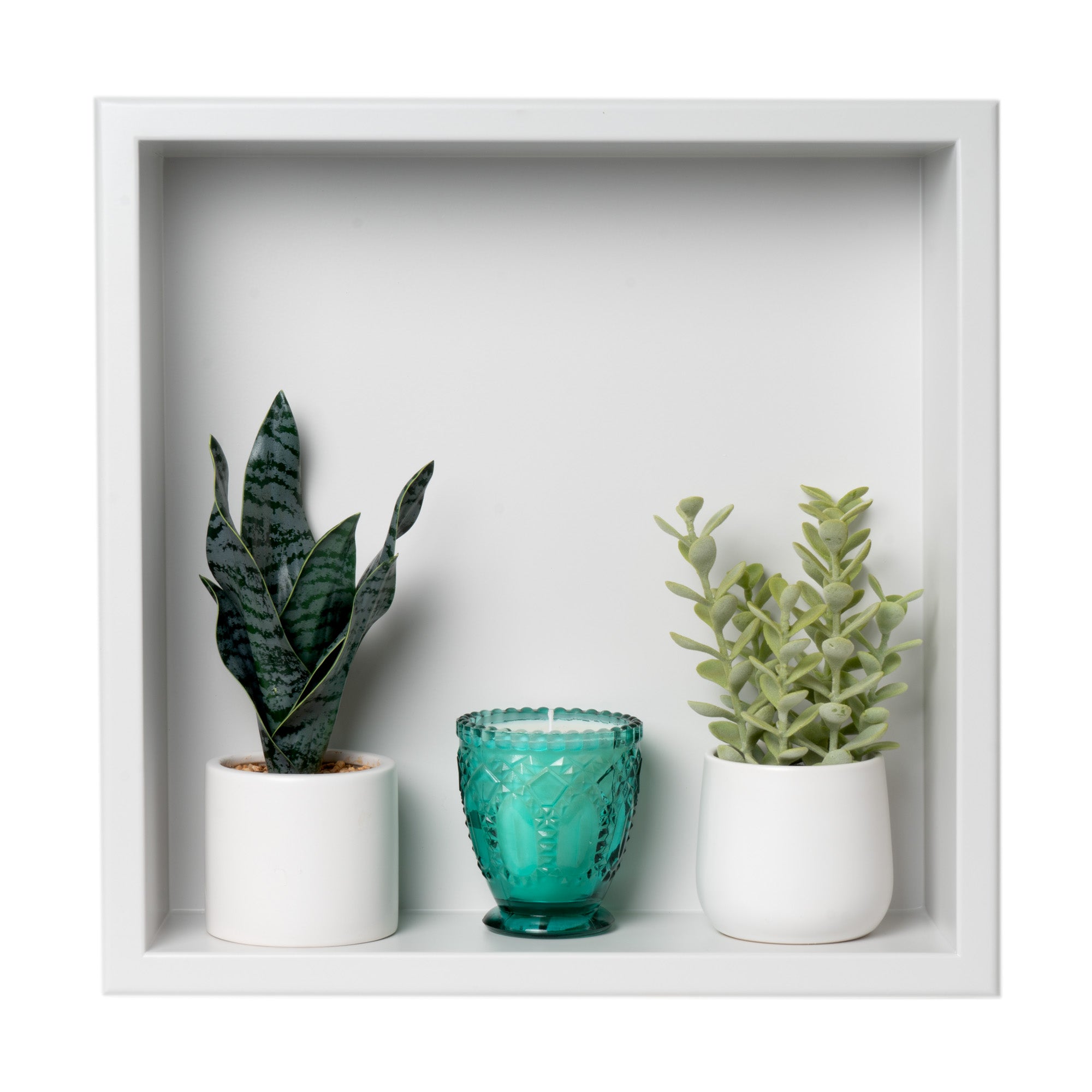 Alternate Image for ALFI brand ABNC1616-W 16" x 16" White Matte Stainless Steel Square Single Shelf Bath Shower Niche, 20 Gauge