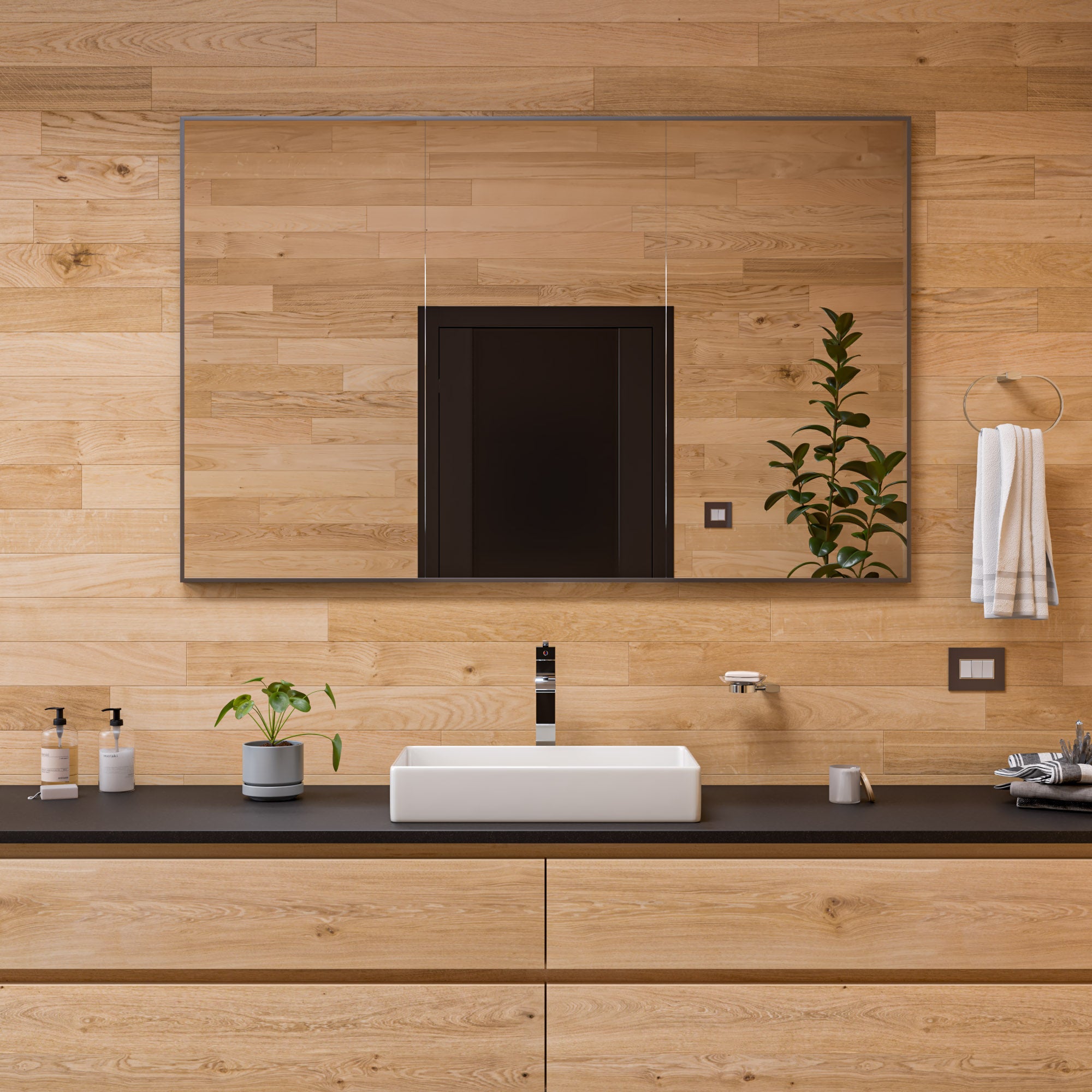 Alternate Image for ALFI brand 24" x 13.63" Rectangle Above Mount Porcelain Bathroom Sink, White, No Faucet Hole, ABC902-W