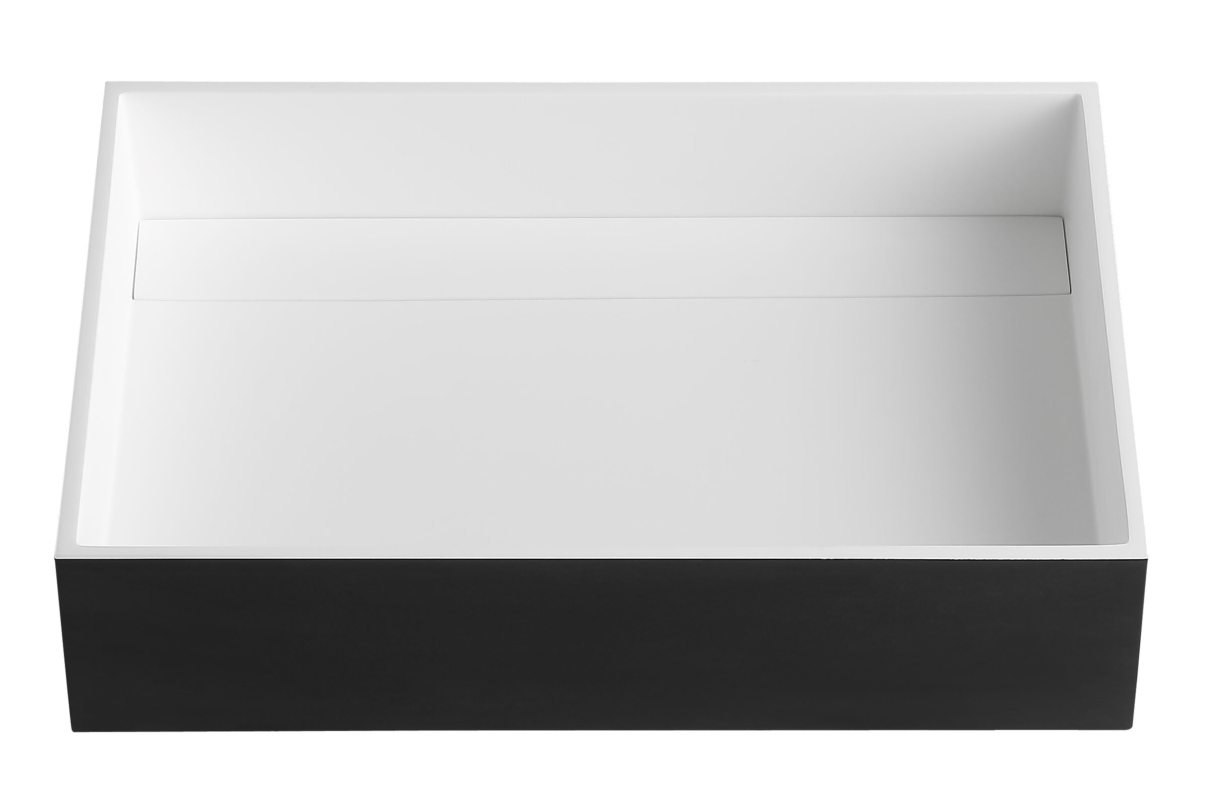 Alternate Image for ALFI brand 20" x 13.5" Rectangle Above Mount Resin Bathroom Sink, Black & White, No Faucet Hole, ABRS2014BM