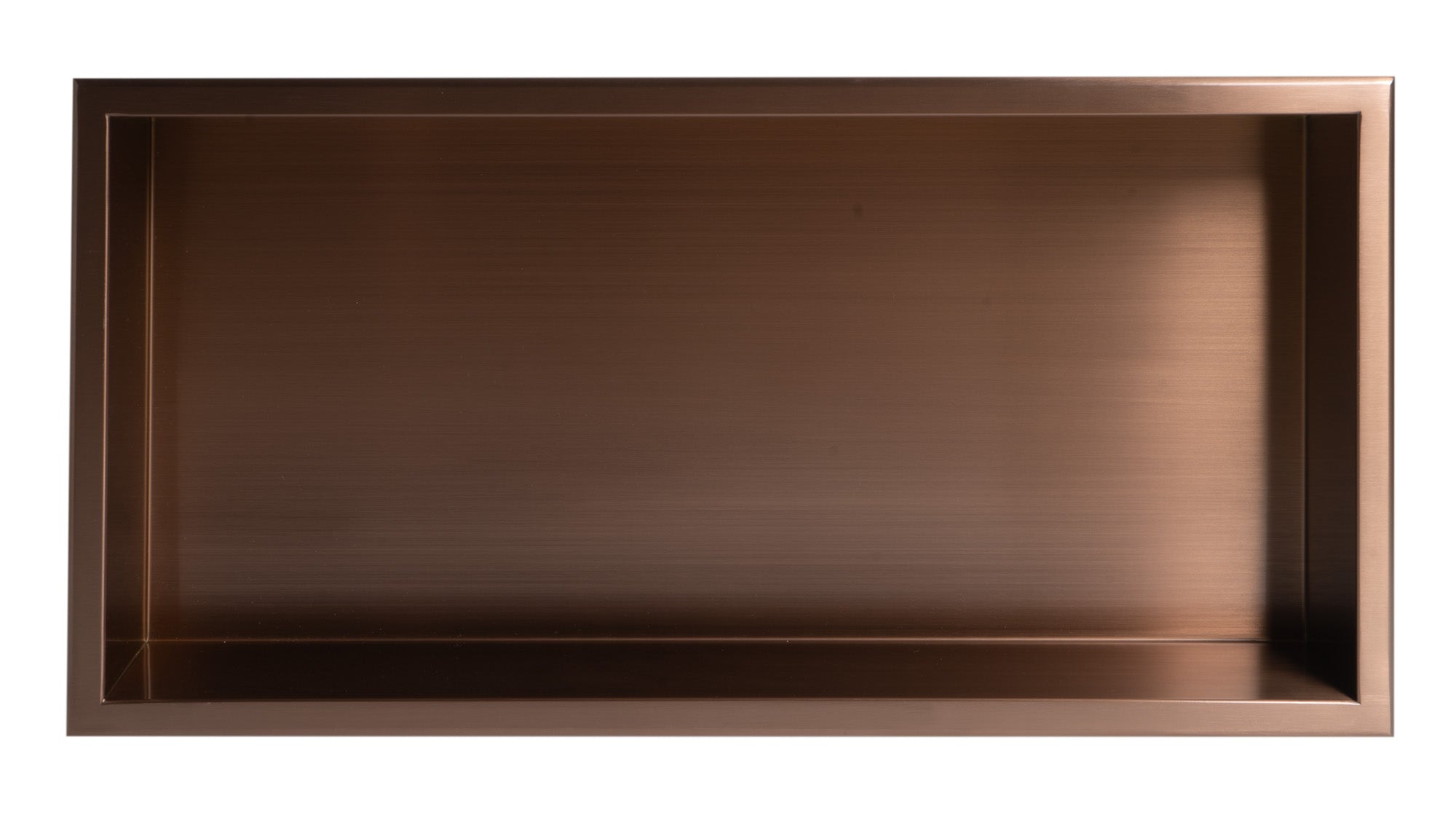 Alternate Image for ALFI brand ABNP2412-BC 24" x 12" Brushed Copper PVD Stainless Steel Horizontal Single Shelf Shower Niche, 20 Gauge