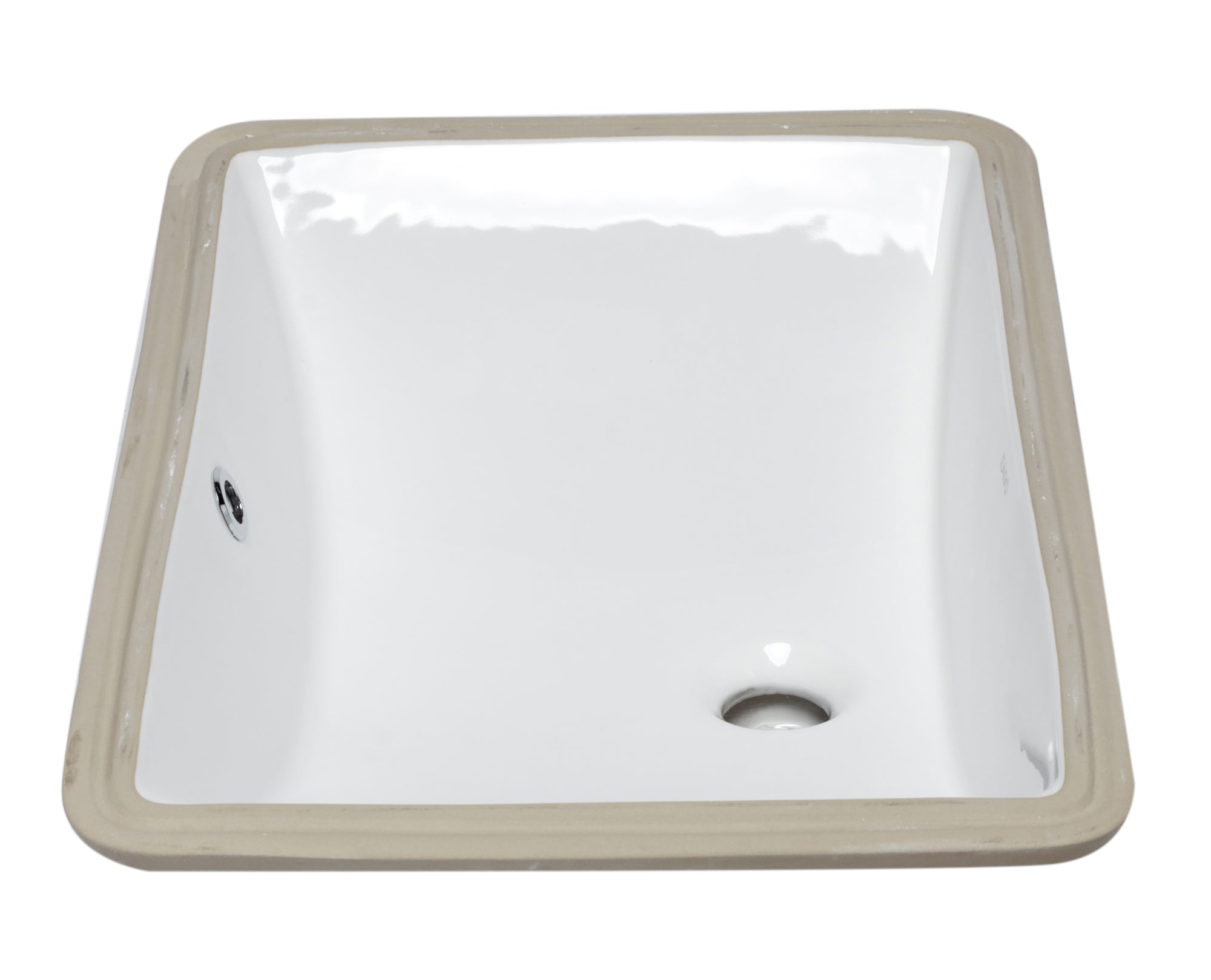 Alternate Image for Eago 22" x 15" Rectangle Under Mount Porcelain Bathroom Sink, White, No Faucet Hole, BC227