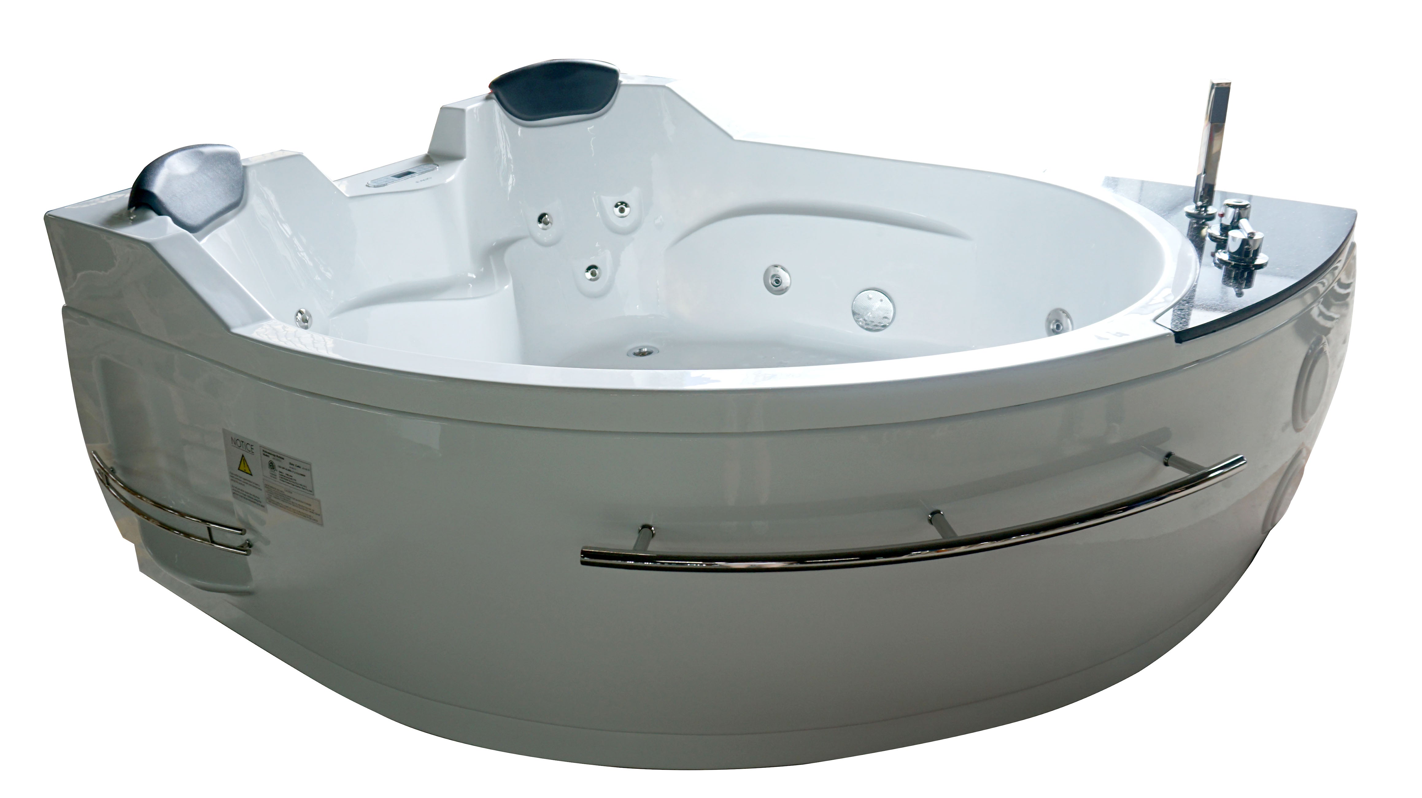 Alternate Image for Eago 67" Acrylic Corner Neo-angle Round Bathtub, White, AM113ETL-R