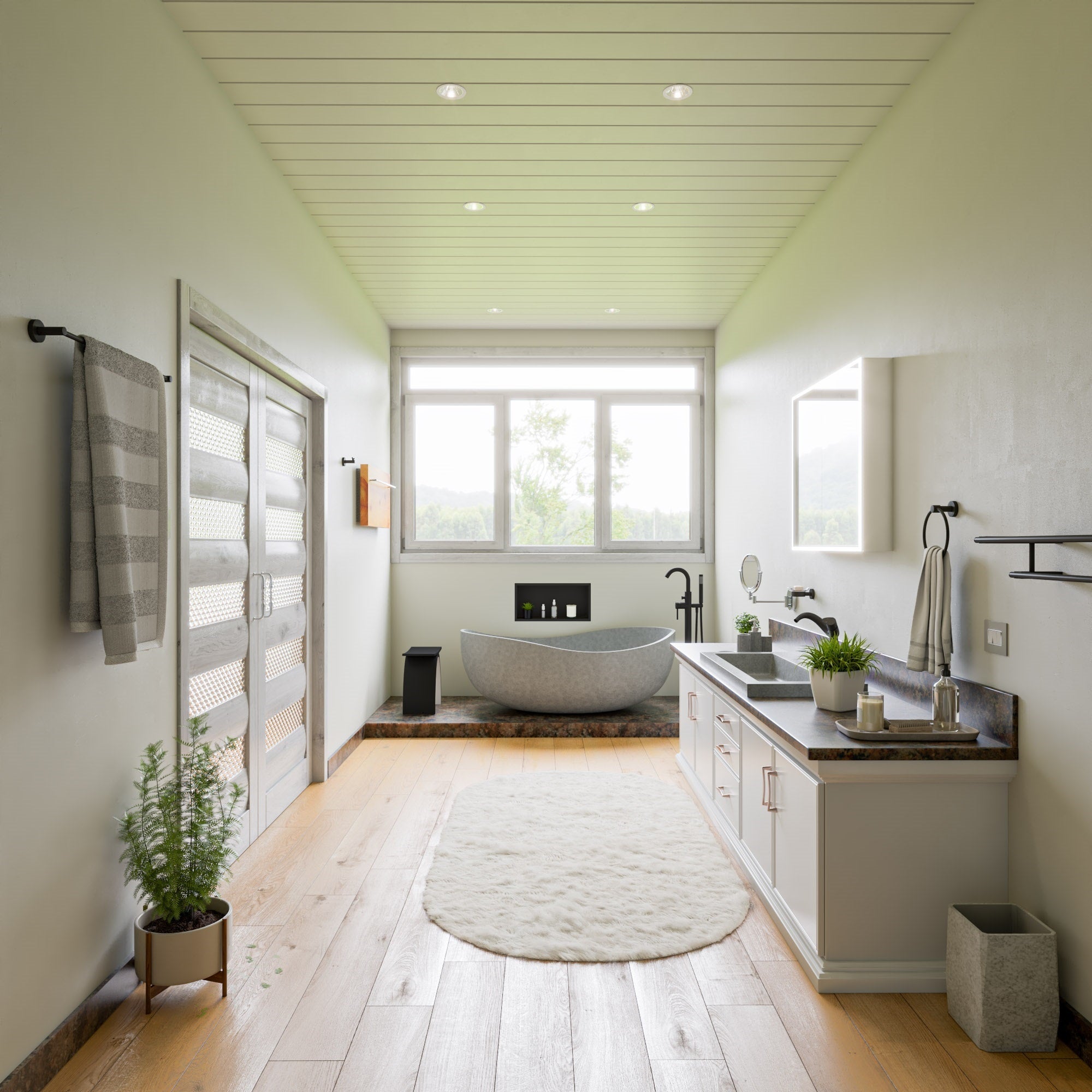 Alternate Image for ALFI brand 63" Concrete Free Standing Oval Bathtub, Gray Matte, ABCO63TUB