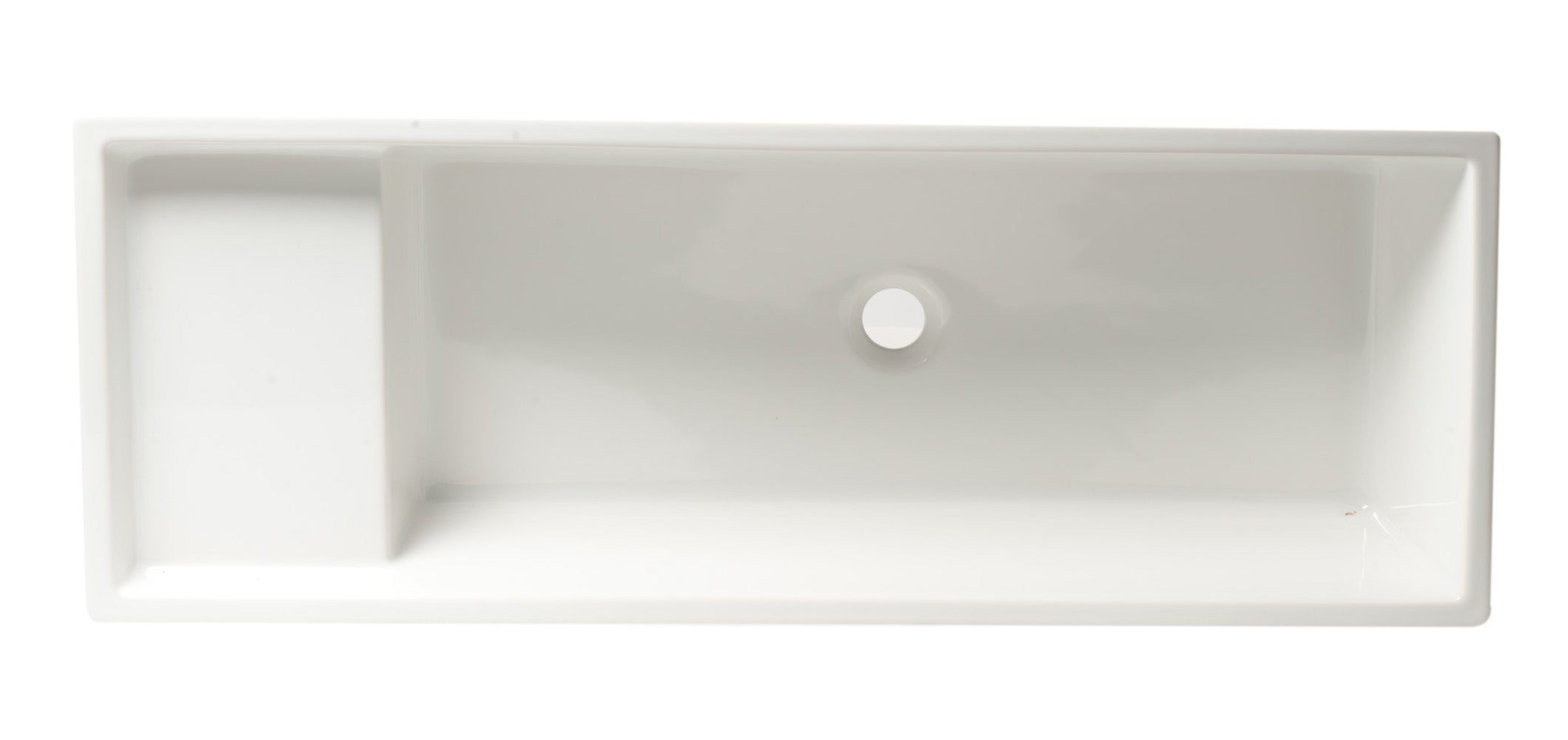 Alternate Image for ALFI brand 39.4" x 14.6" Rectangle Above Mount or Semi Recessed Fireclay Bathroom Sink, White, No Faucet Hole, AB39TR