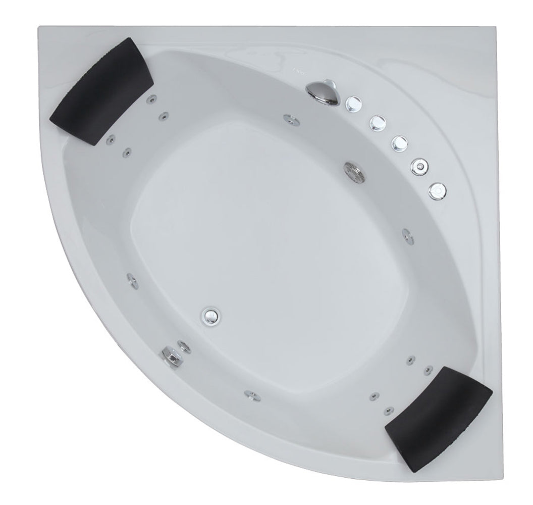 Alternate Image for Eago 59" Acrylic Corner Neo-angle Round Bathtub, White, AM200