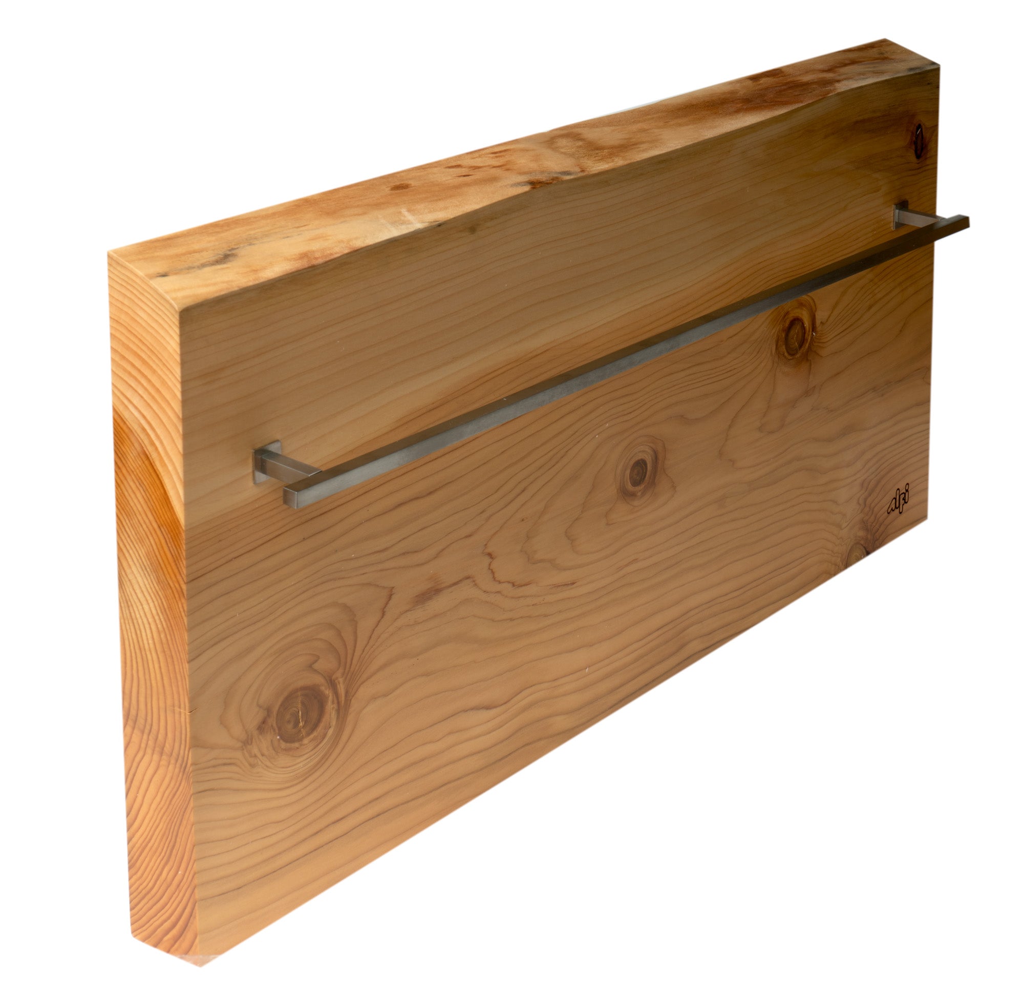ALFI brand ABTW3216H 32"x16" Live Edge Cedar Wood Towel Warmer, Natural Wood