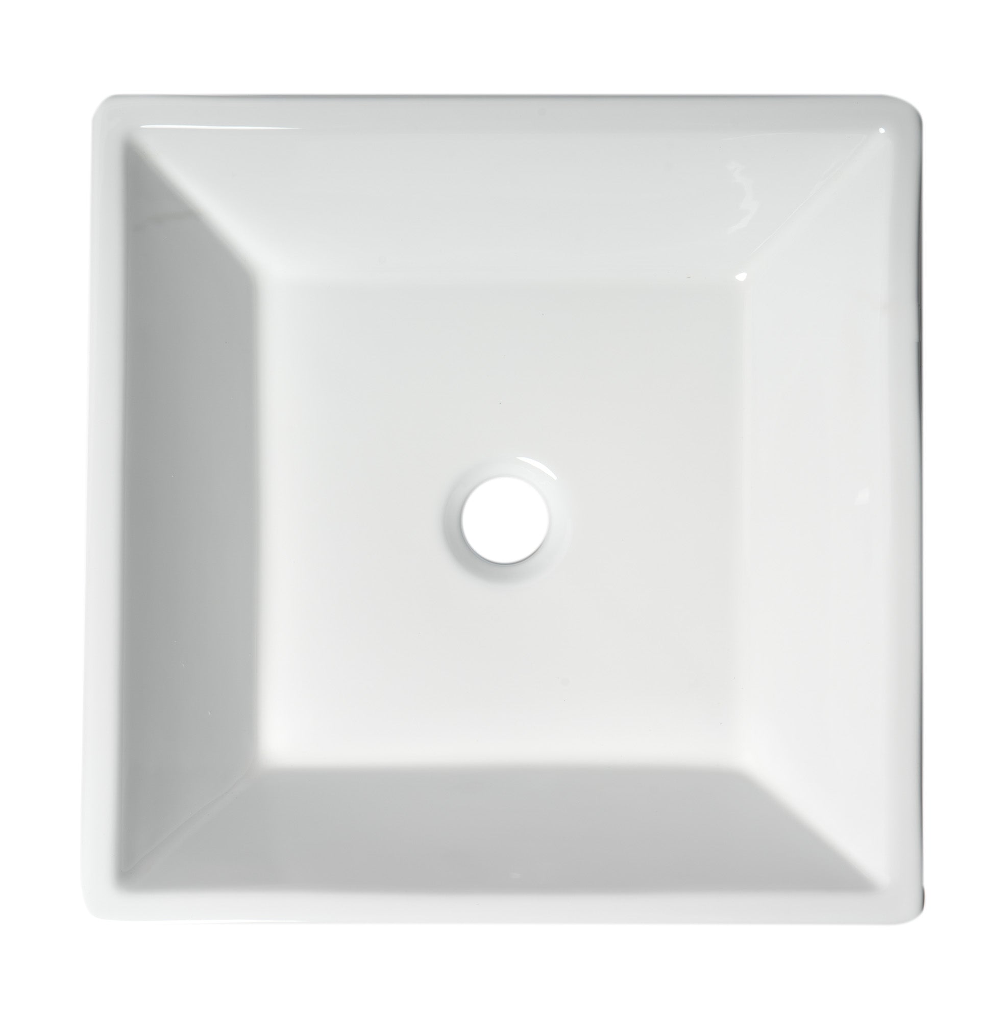 Alternate Image for ALFI brand 16.5" x 16.5" Square Above Mount Porcelain Bathroom Sink, White, No Faucet Hole, ABC912