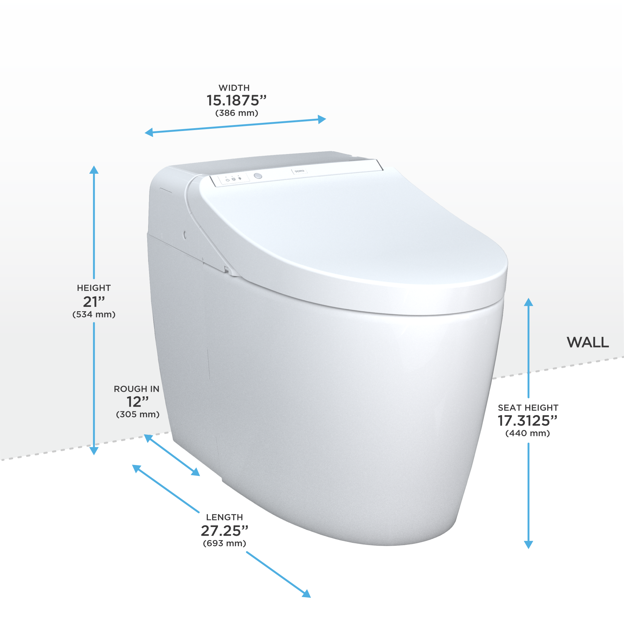 Alternate Image for TOTO WASHLET G450 1.0 or 0.8 GPF Smart Toilet with Integrated Bidet Seat and CEFIONTECT, Cotton White, Vitreous China|Plastic, MS922CUMFG#01