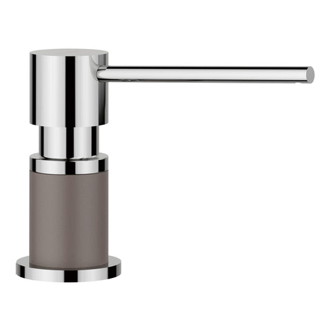 Blanco Lato Soap Dispenser - Chrome/Volcano Gray, Brass, 443044