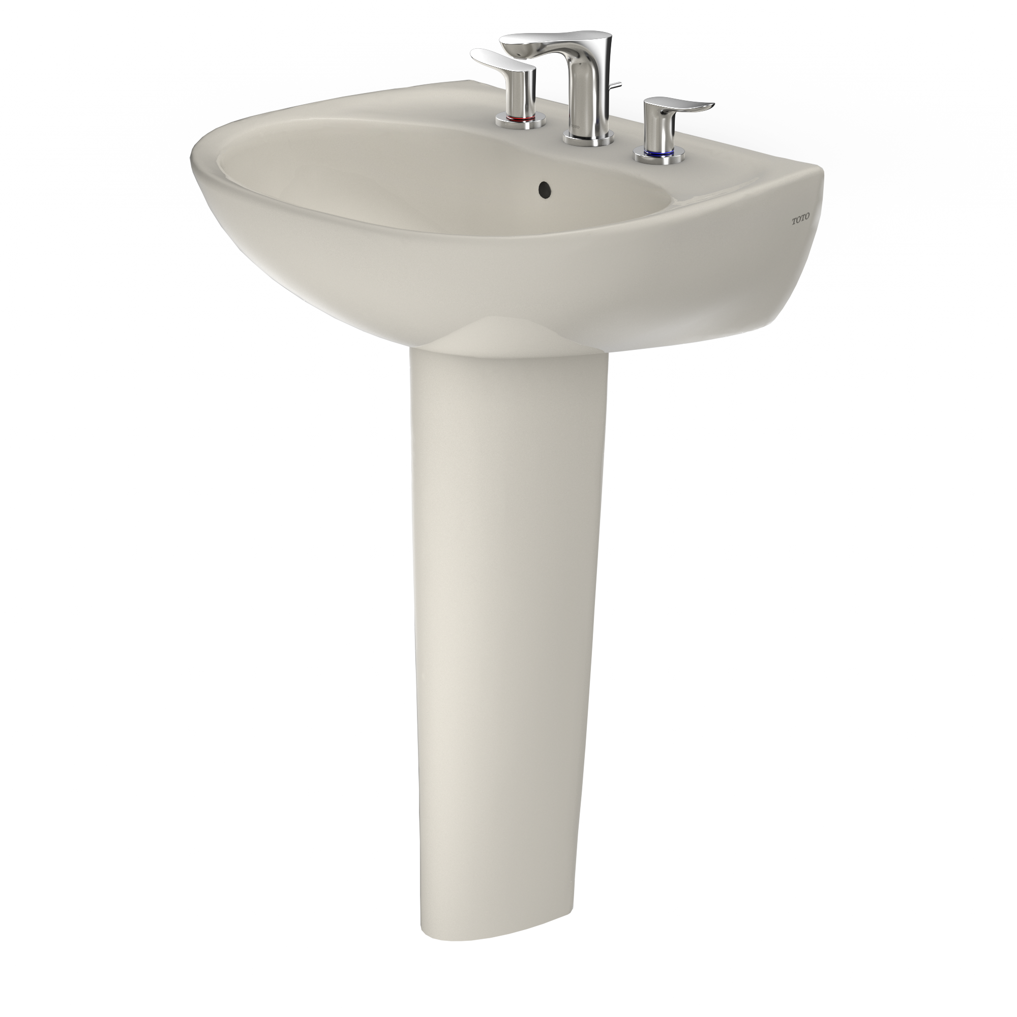 Alternate Image for TOTO Supreme Oval Basin Pedestal Bathroom Sink with CeFiONtect for 8 Inch Center Faucets, Sedona Beige, Vitreous China, LPT241.8G#12