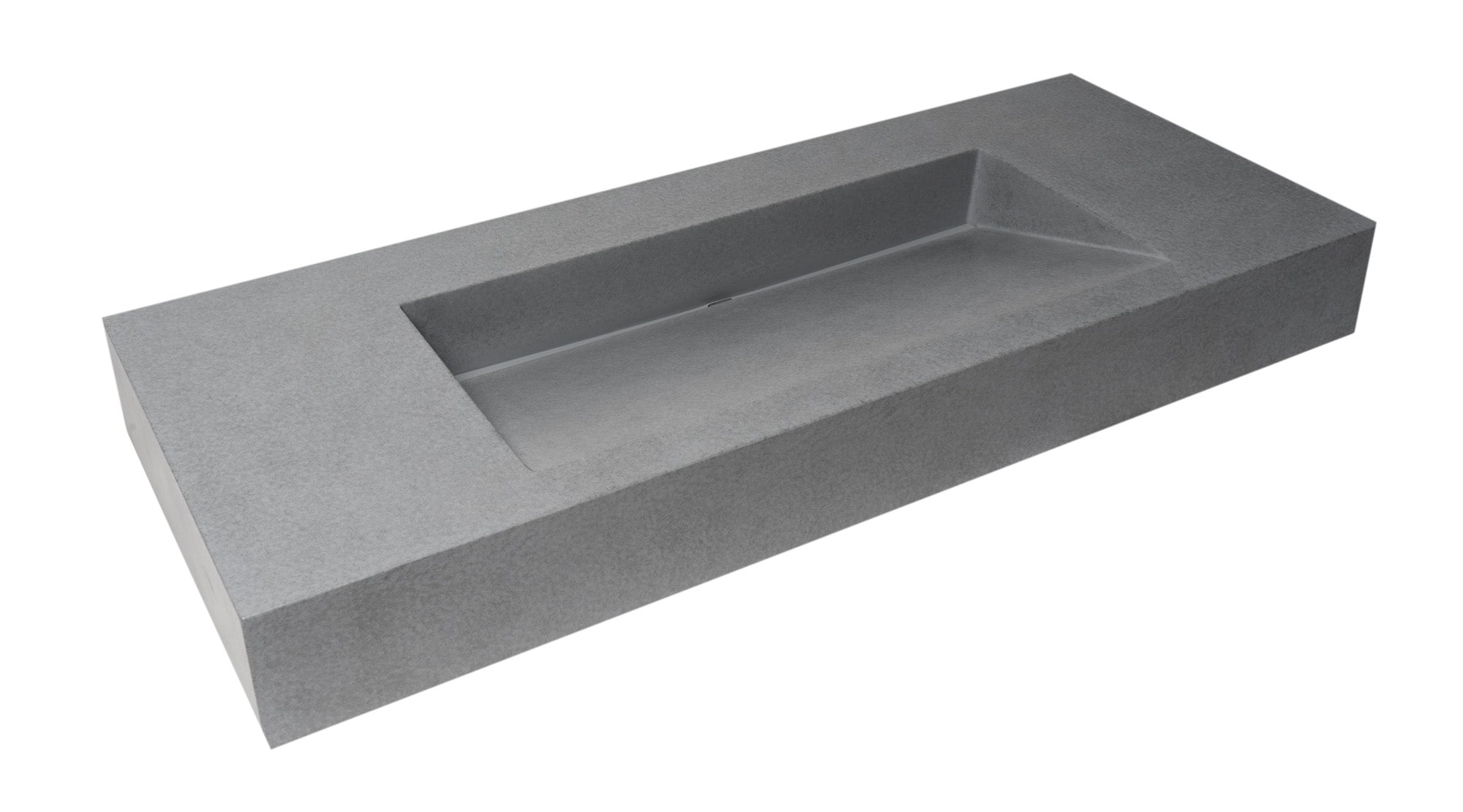 Alternate Image for ALFI brand 48" x 18.9" Rectangle Above Mount Concrete Bathroom Sink, Gray Matte, 1 Faucet Hole, ABCO48R