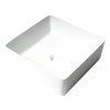 ALFI brand 15.13" x 15.13" Square Above Mount Porcelain Bathroom Sink, White, No Faucet Hole, ABC903-W