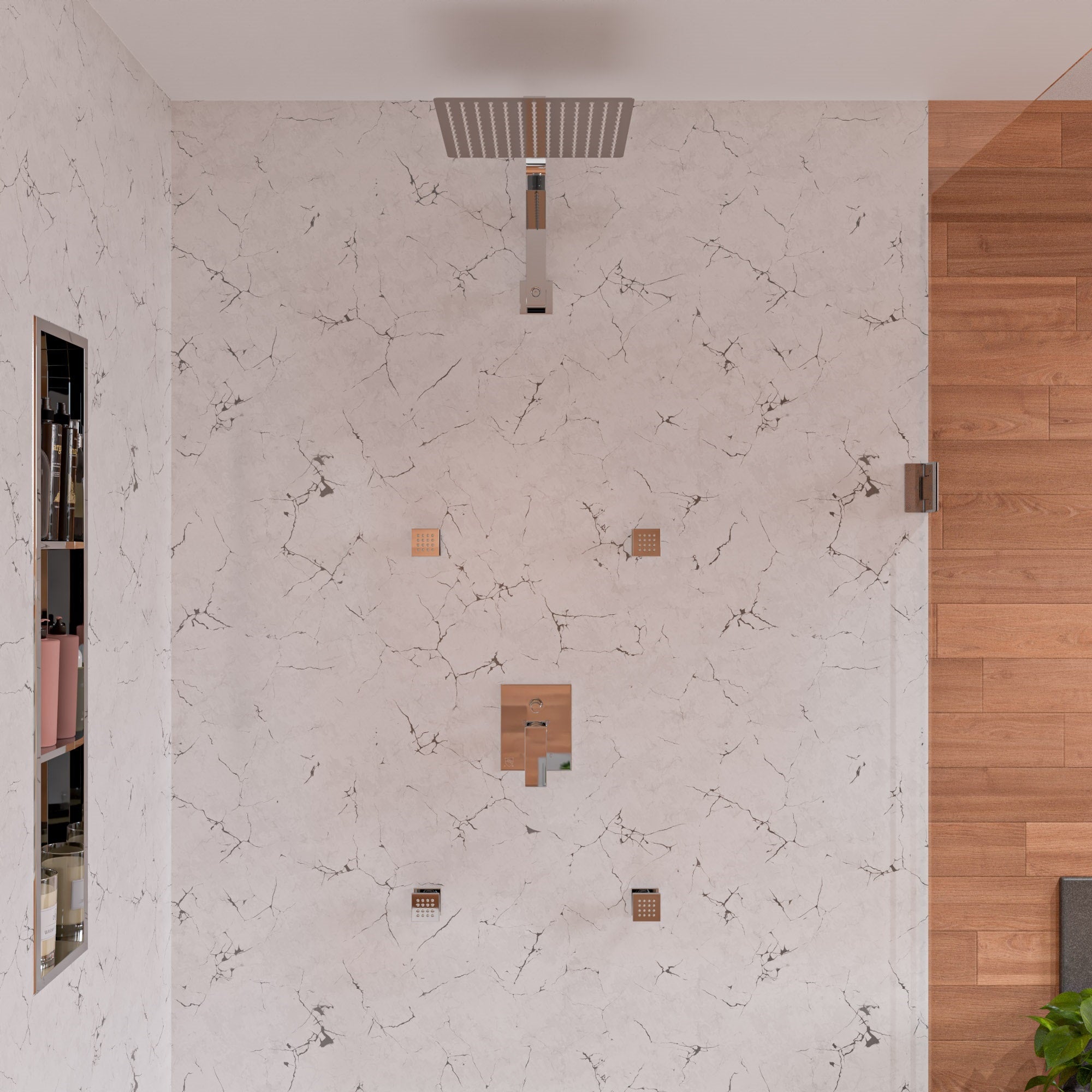 Alternative View of ALFI brand RAIN12S-BSS Solid Brushed Stainless Steel 12" Square Ultra Thin Rain Shower Head