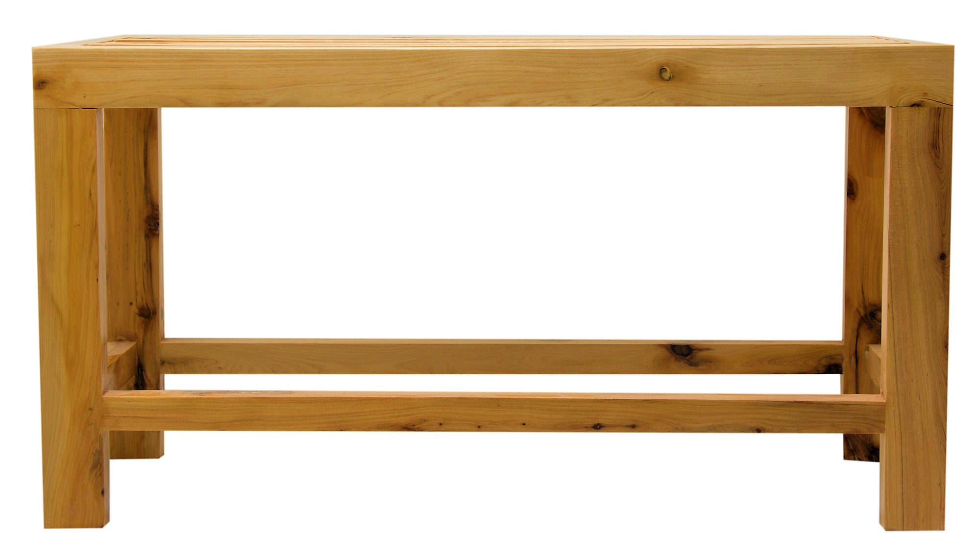 Alternate Image for ALFI brand AB4401 26" Solid Wooden Slated Single Person Sitting Bench, Cedar Wood, Natural Wood