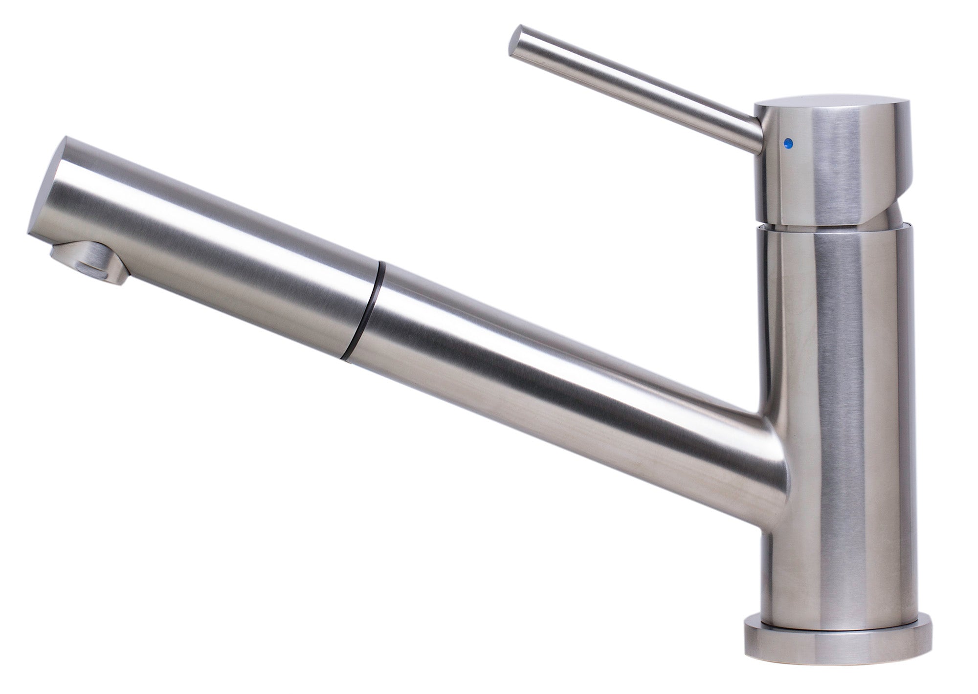 Alternate Image for ALFI Solid Brushed Stainless Steel Pull Out Single Hole Kitchen Faucet, AB2025-BSS