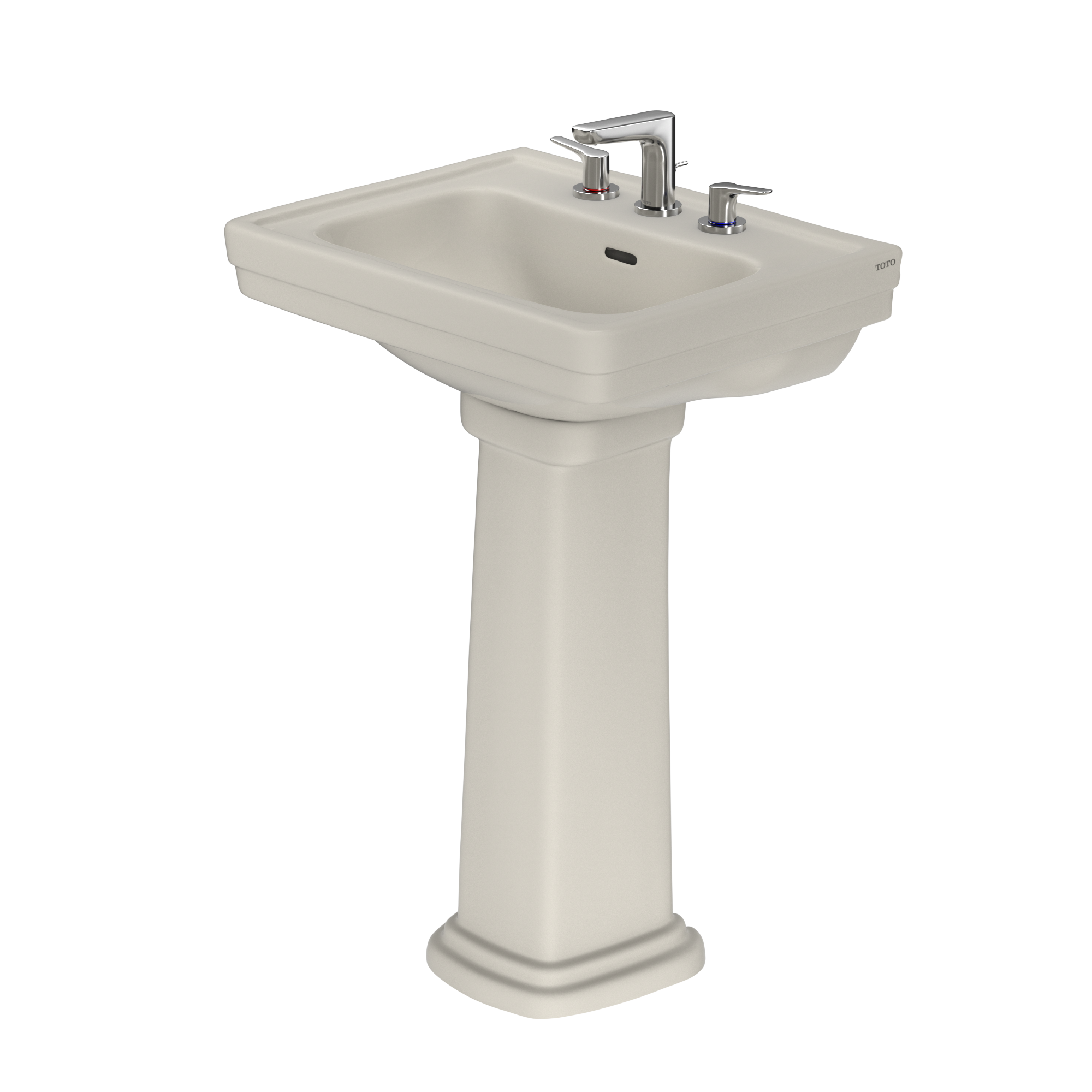 Alternate Image for TOTO Promenade 24" x 19-1/4" Rectangular Pedestal Bathroom Sink for 8 inch Center Faucets, Sedona Beige, Vitreous China, LPT532.8N#12