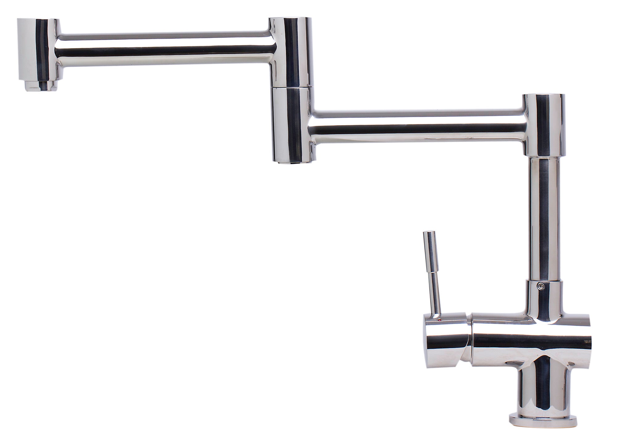 Alternate Image for ALFI Solid Polished Stainless Steel Retractable Single Hole Kitchen Faucet, AB2038-PSS