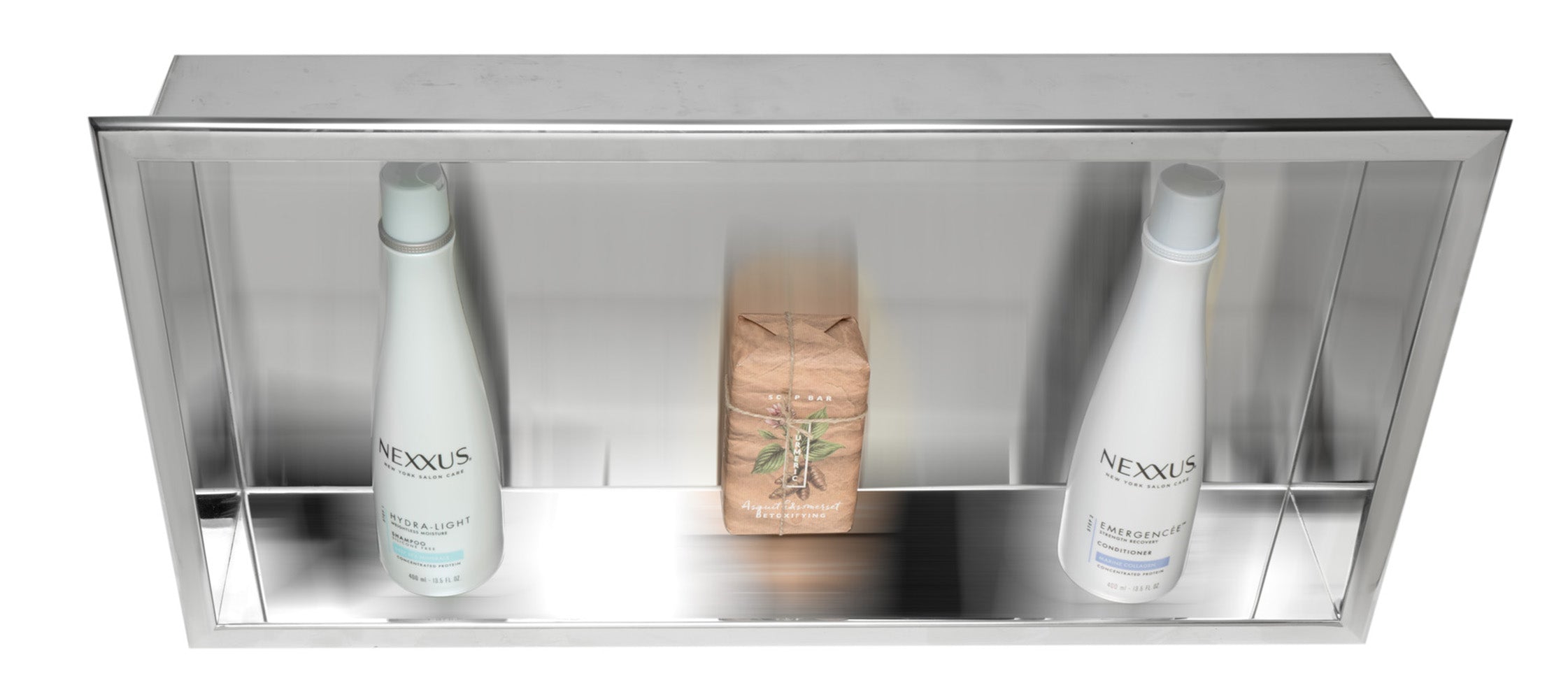 Alternate Image for ALFI brand ABN2412-PSS 24 x 12 Polished Stainless Steel Horizontal Single Shelf Bath Shower Niche, 20 Gauge